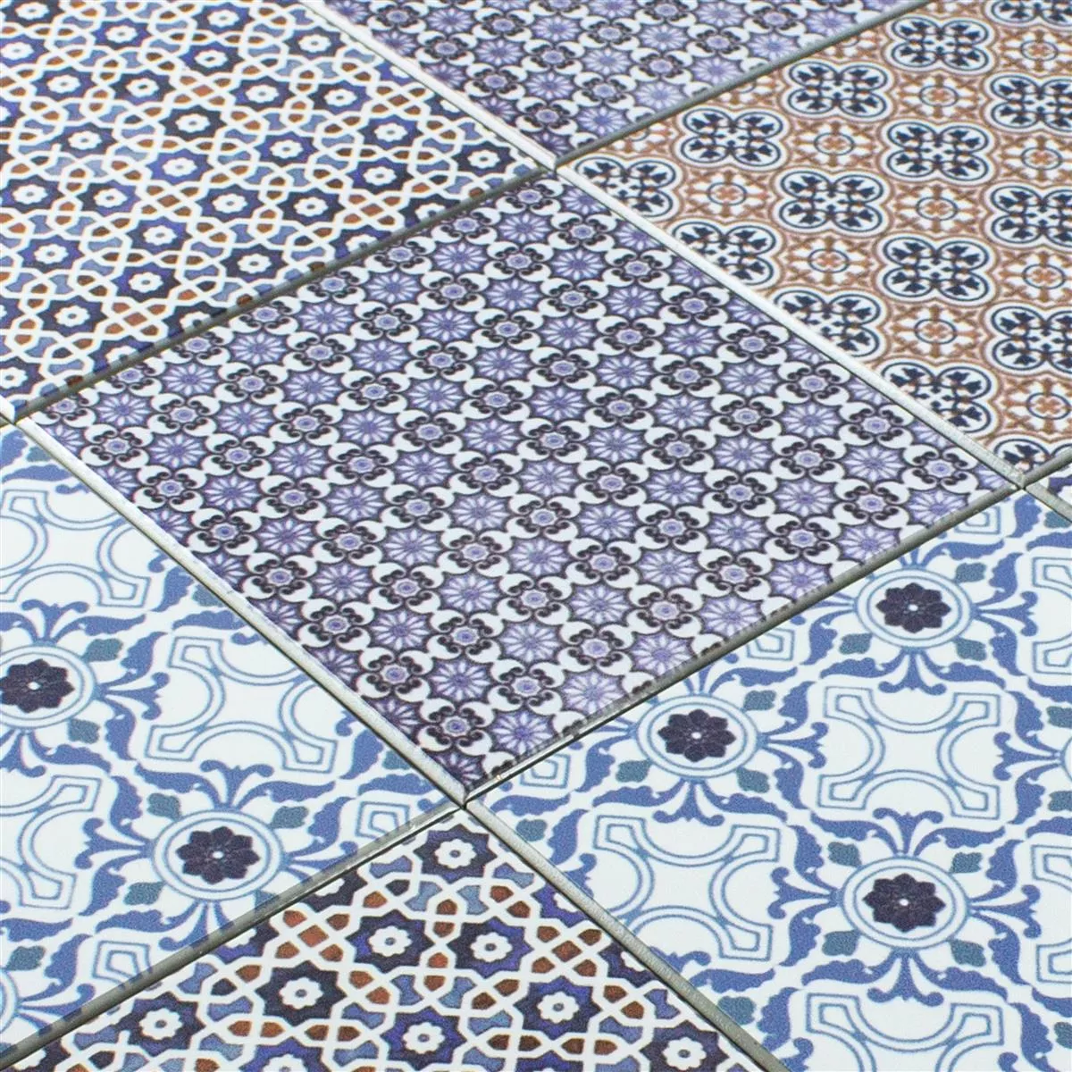 Sample Vinyl Mosaic Tiles Self Adhesive Poznan Blue