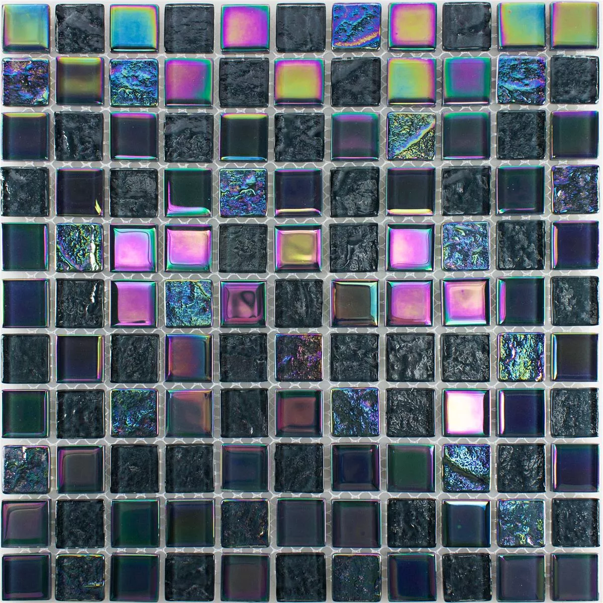 Sample Glass Mosaic Tiles Nacre Effect Manor Black