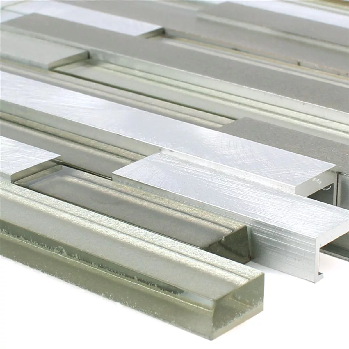 Mosaic Tiles Glass Metal Margariti Brown Silver Mosaic Tiles Glass Metal Margariti Brown Silver