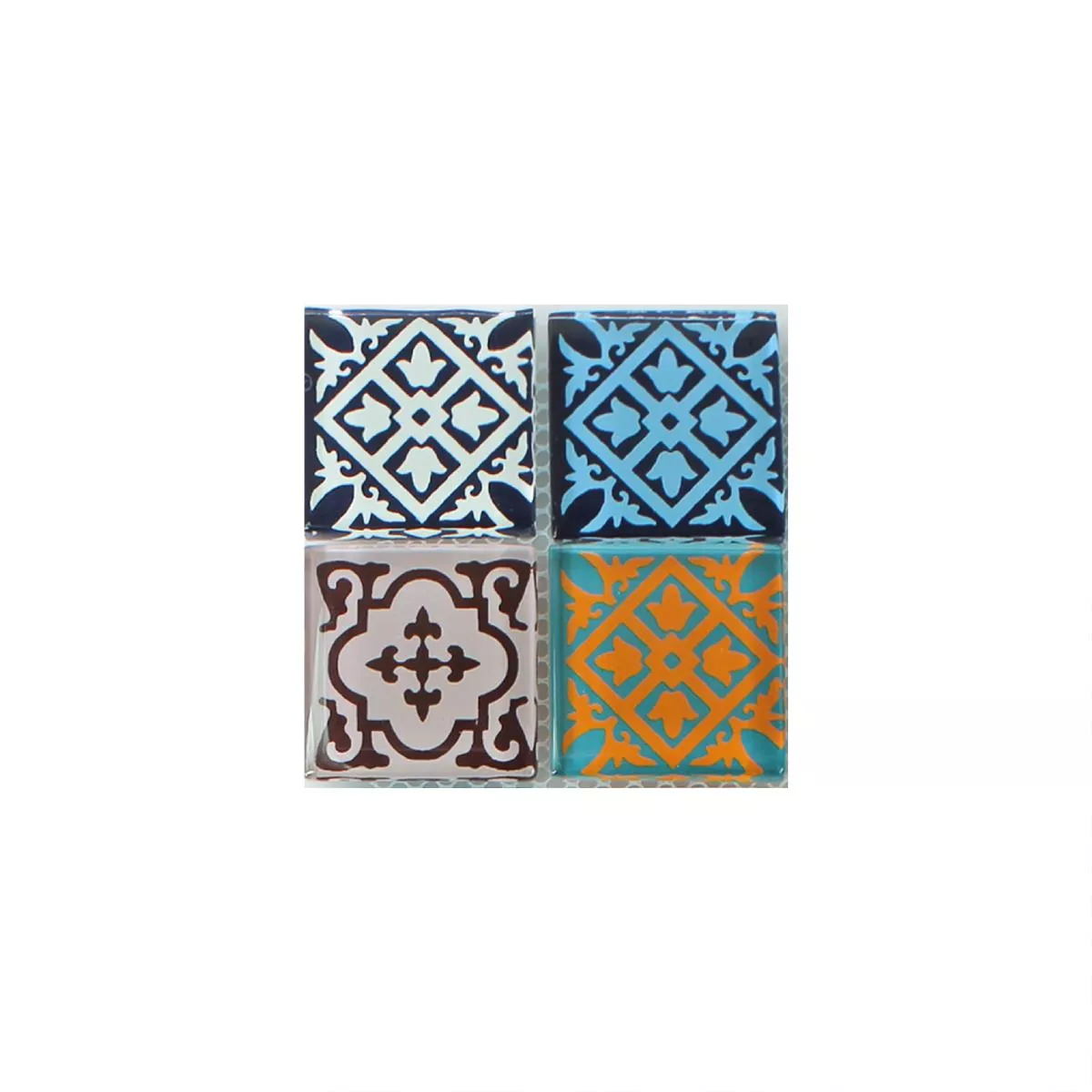 Sample Mosaic Tiles Glass Barock Ornament Colored Mix