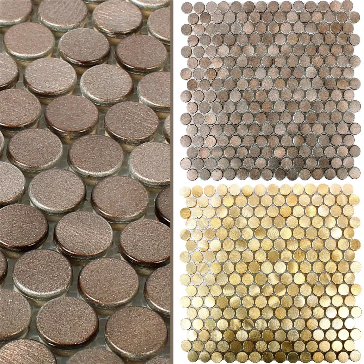 Mosaic Tiles Aluminium Metal Fantom Button