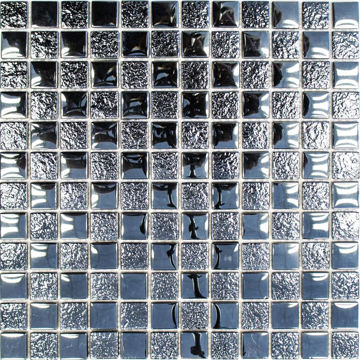 Sample Glass Mosaic Tiles Nikolski Black
