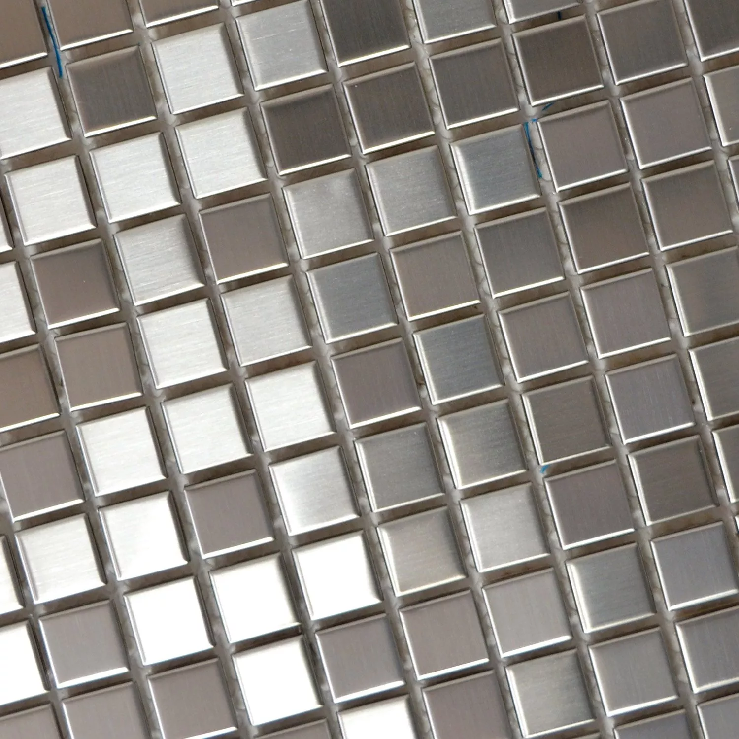 Sample Stainless Steel Mosaic Tiles Brushed Square 15