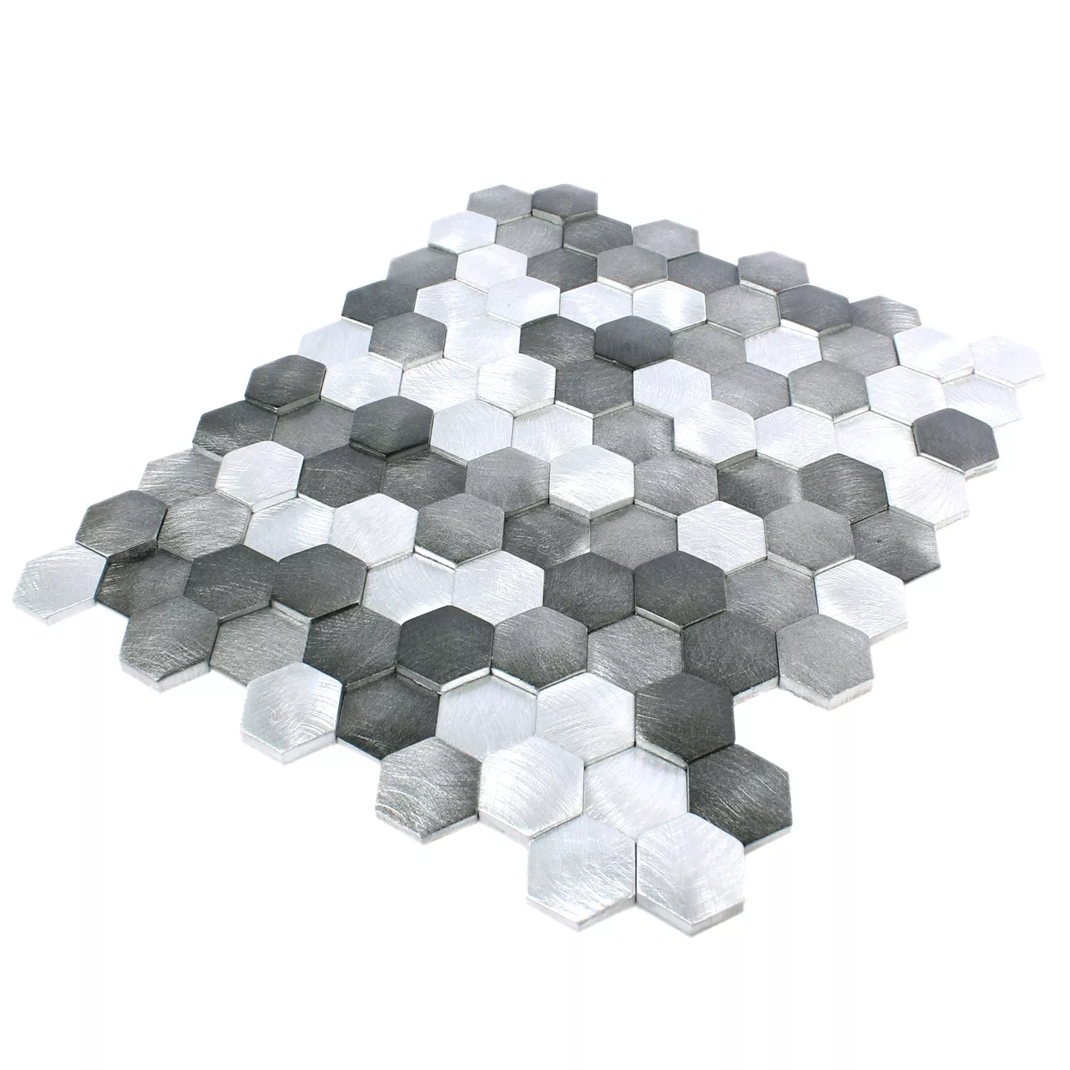 Mosaic Tiles Sindos Hexagon 3D Black Silver