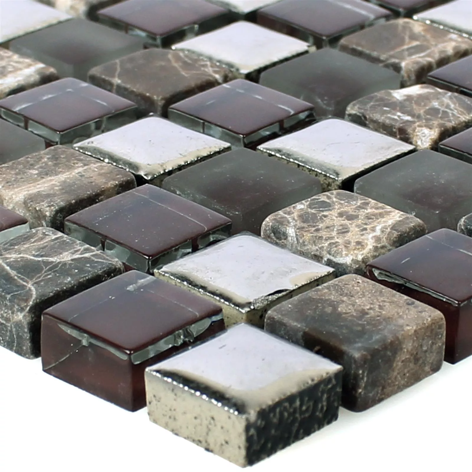 Mosaic Tiles Glass Marble Ceramic Brown Silver