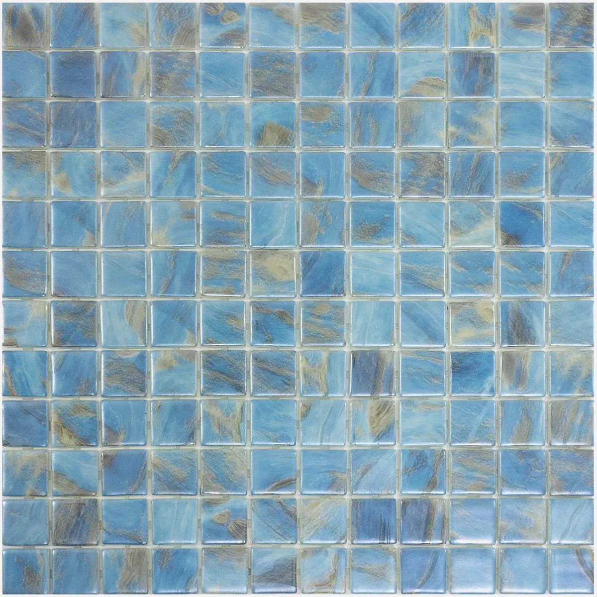 Glass Swimming Pool Mosaic Alassio Blue 25