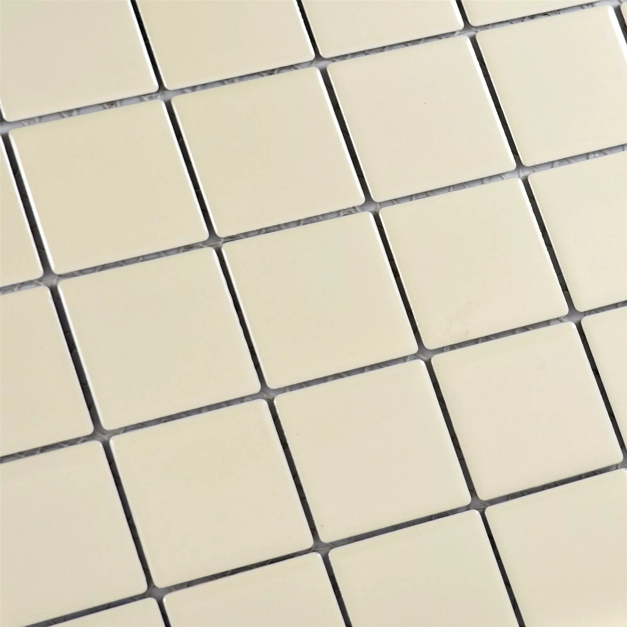 Ceramic Mosaic Tiles Adrian Beige Glossy Square 48
