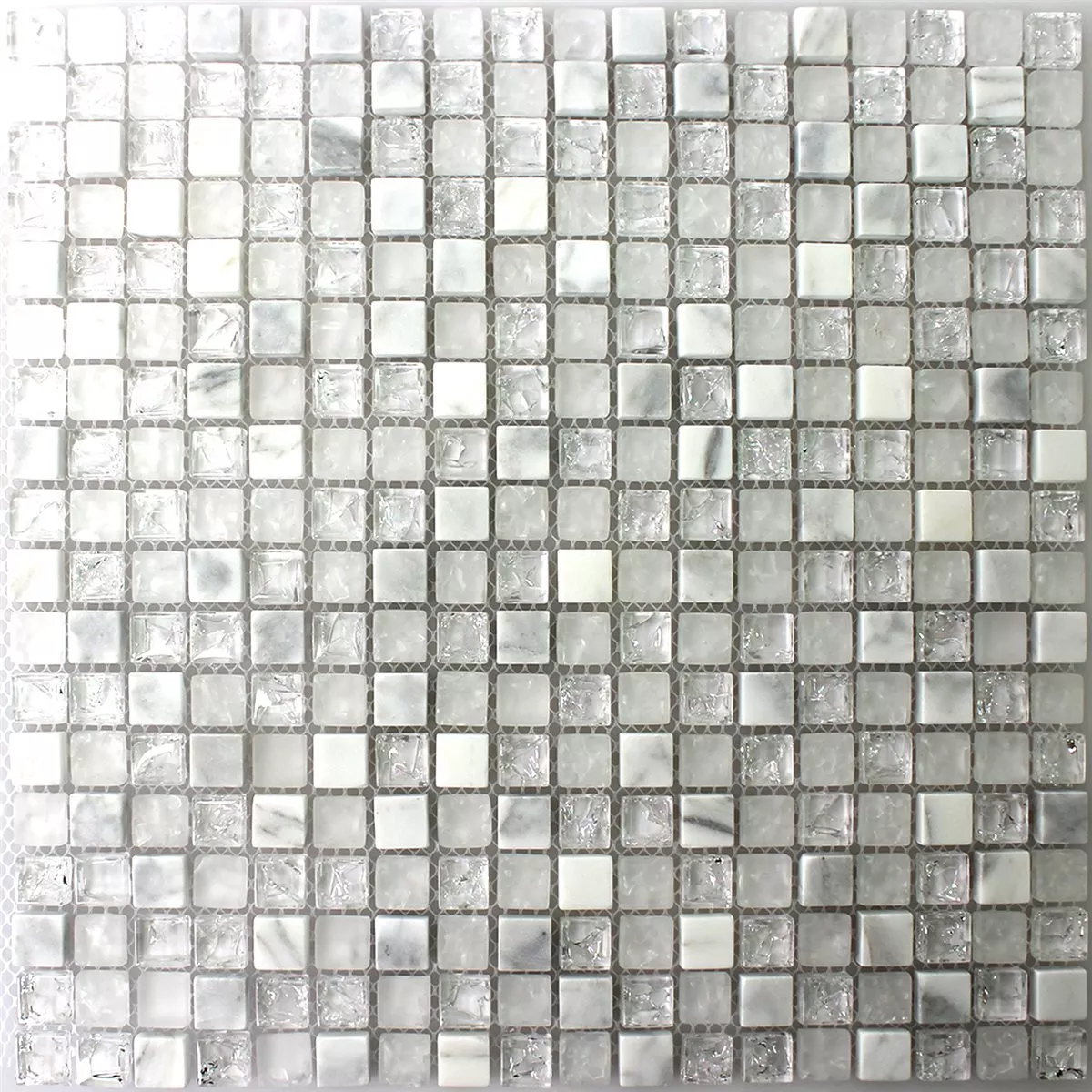 Mosaic Tiles Glass Natural Stone Broken White Effect