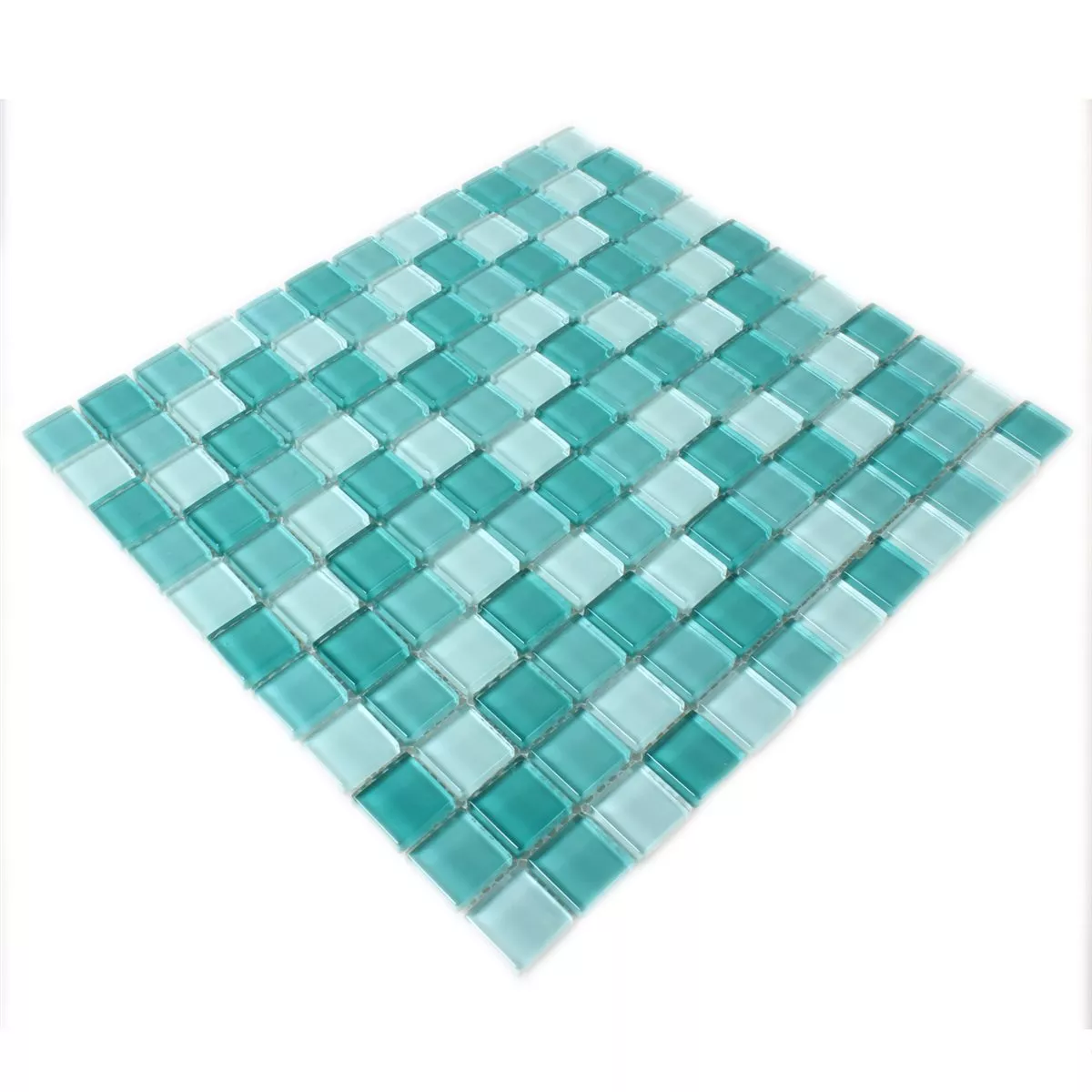Mosaic Tiles Glass Green Mix 25x25x8mm