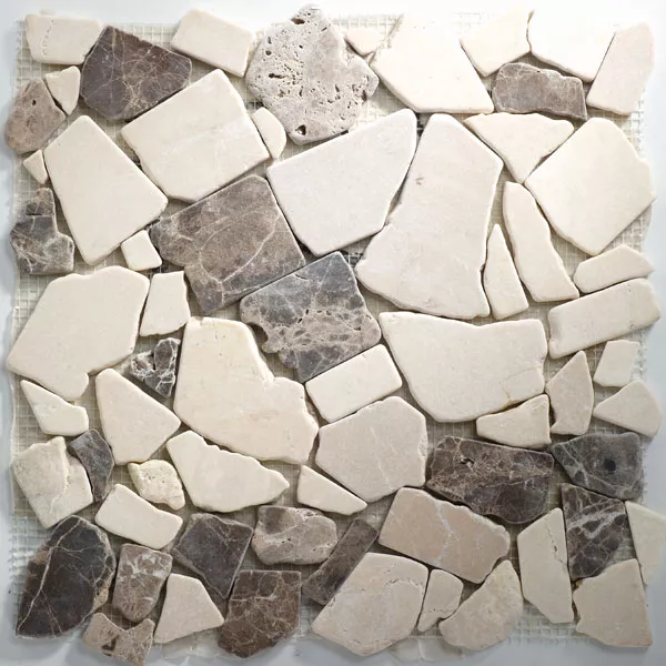 Sample Broken Marble Mosaic Castanao Cream