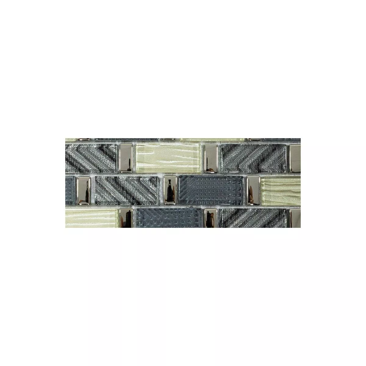 Sample Glass Mosaic Tiles Buenos Aires Grey Beige Mix