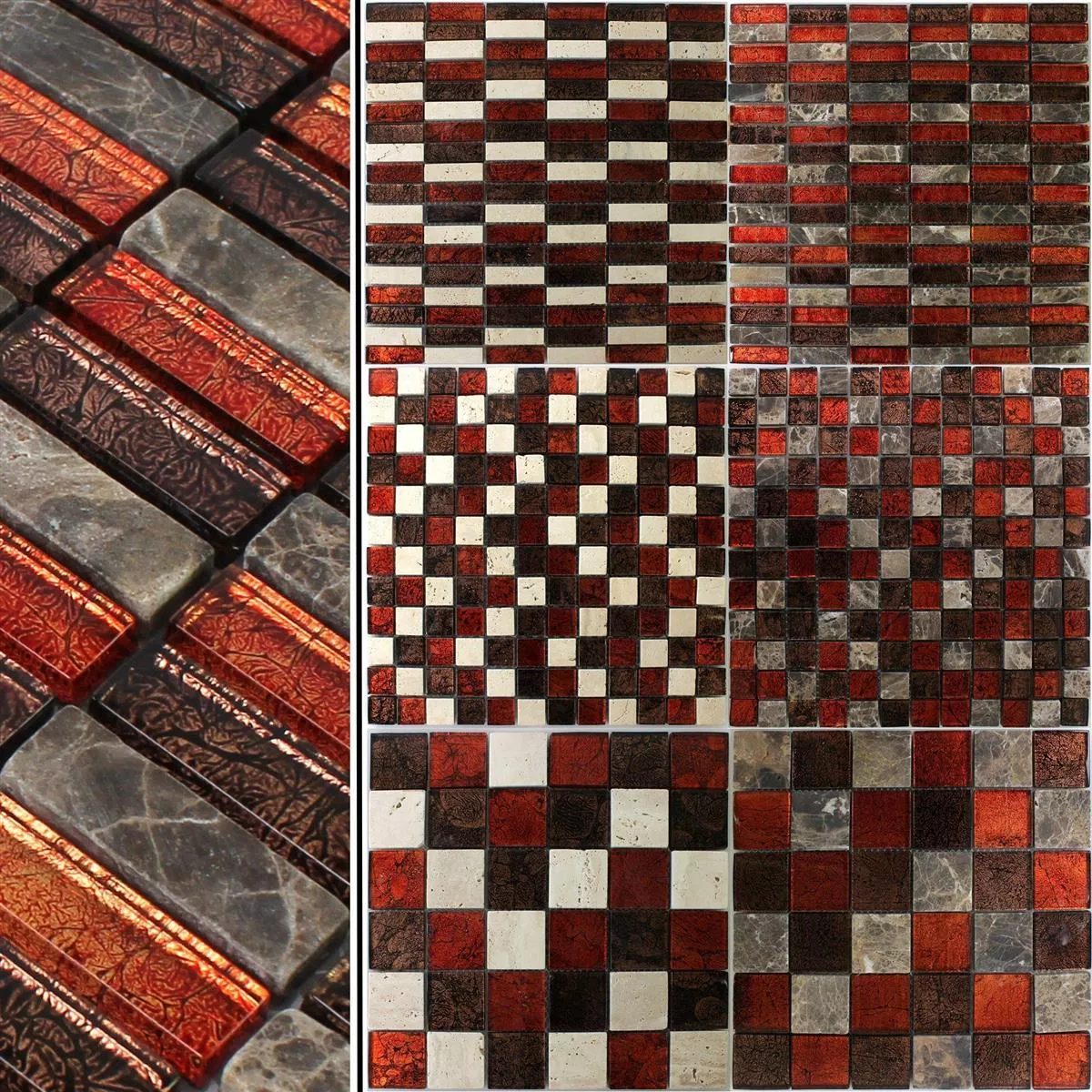 Sample Mosaic Tiles Natural Stone Glass Mix Funchal