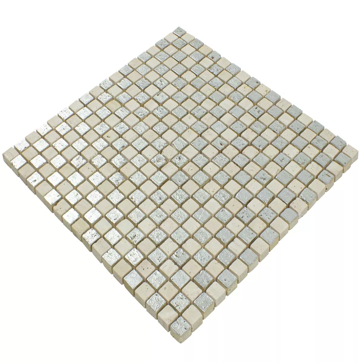 Sample Marble Natural Stone Mosaic Tiles Antika Mix Silver Creme