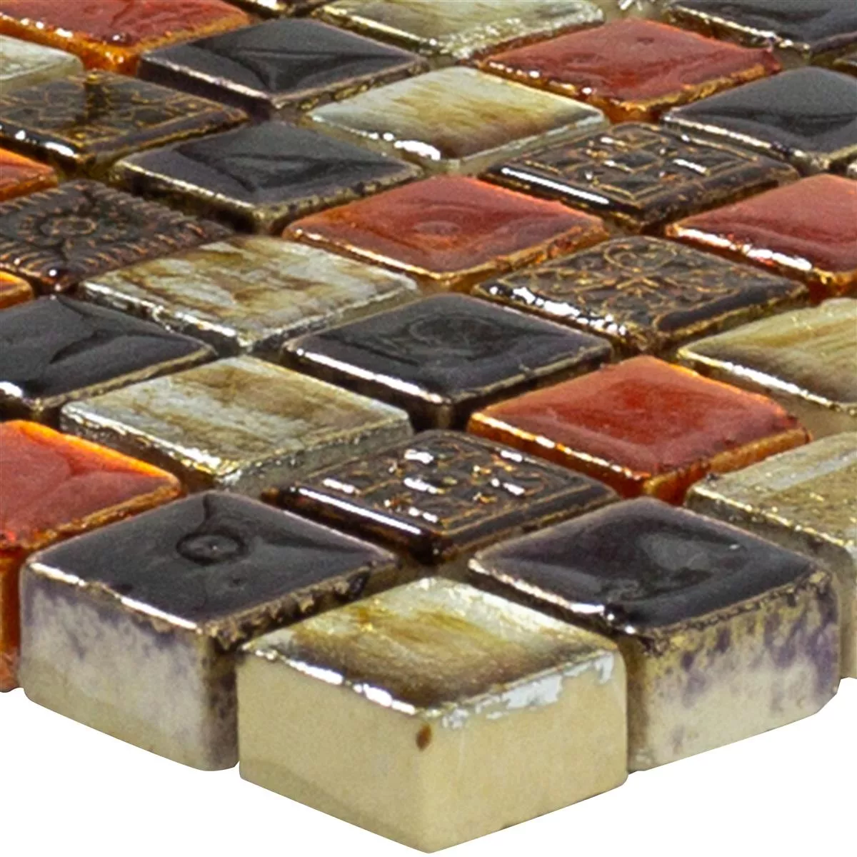 Natural Stone Mosaic Tiles Toskana Red Copper Mix