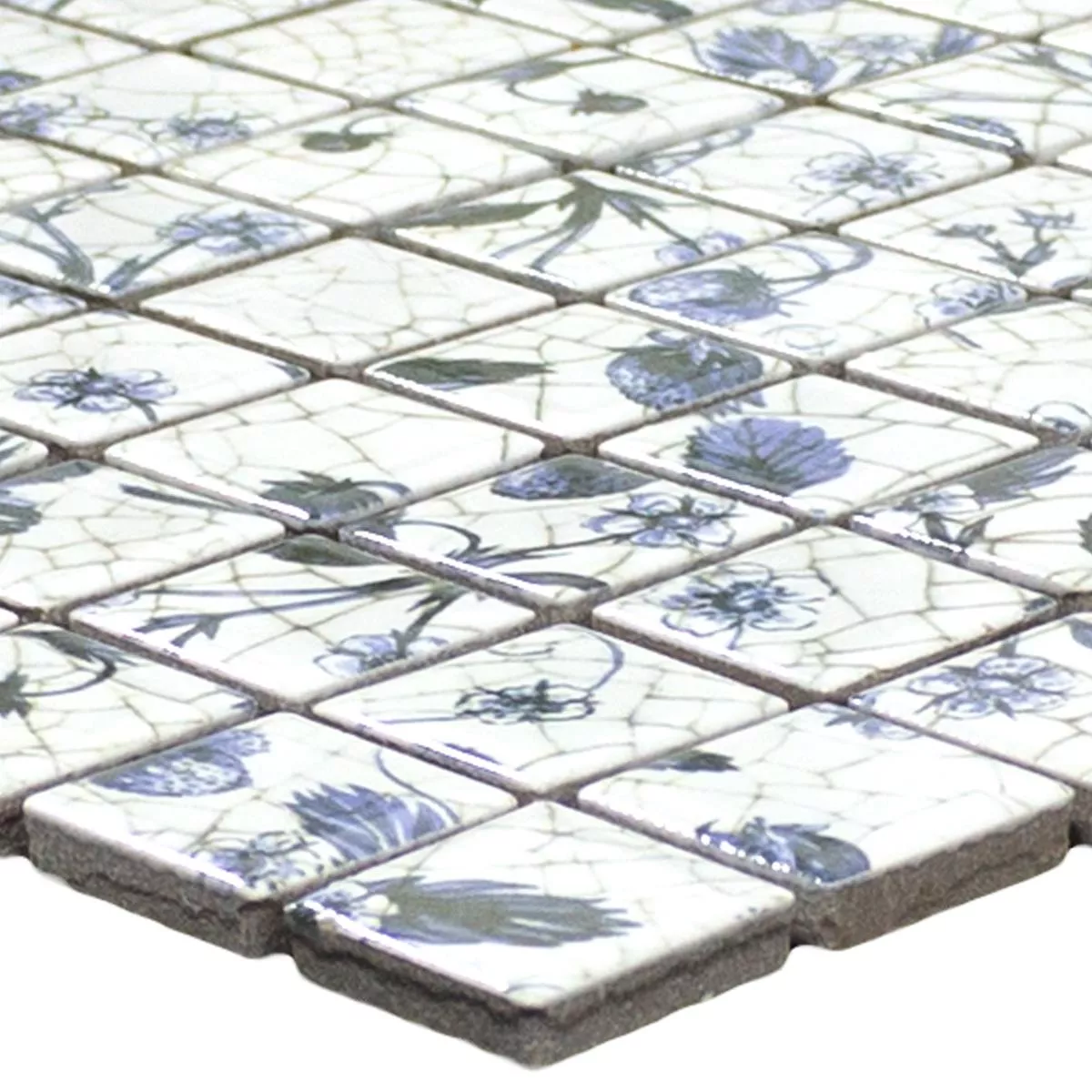 Ceramic Mosaic Tiles Isabella White Blue