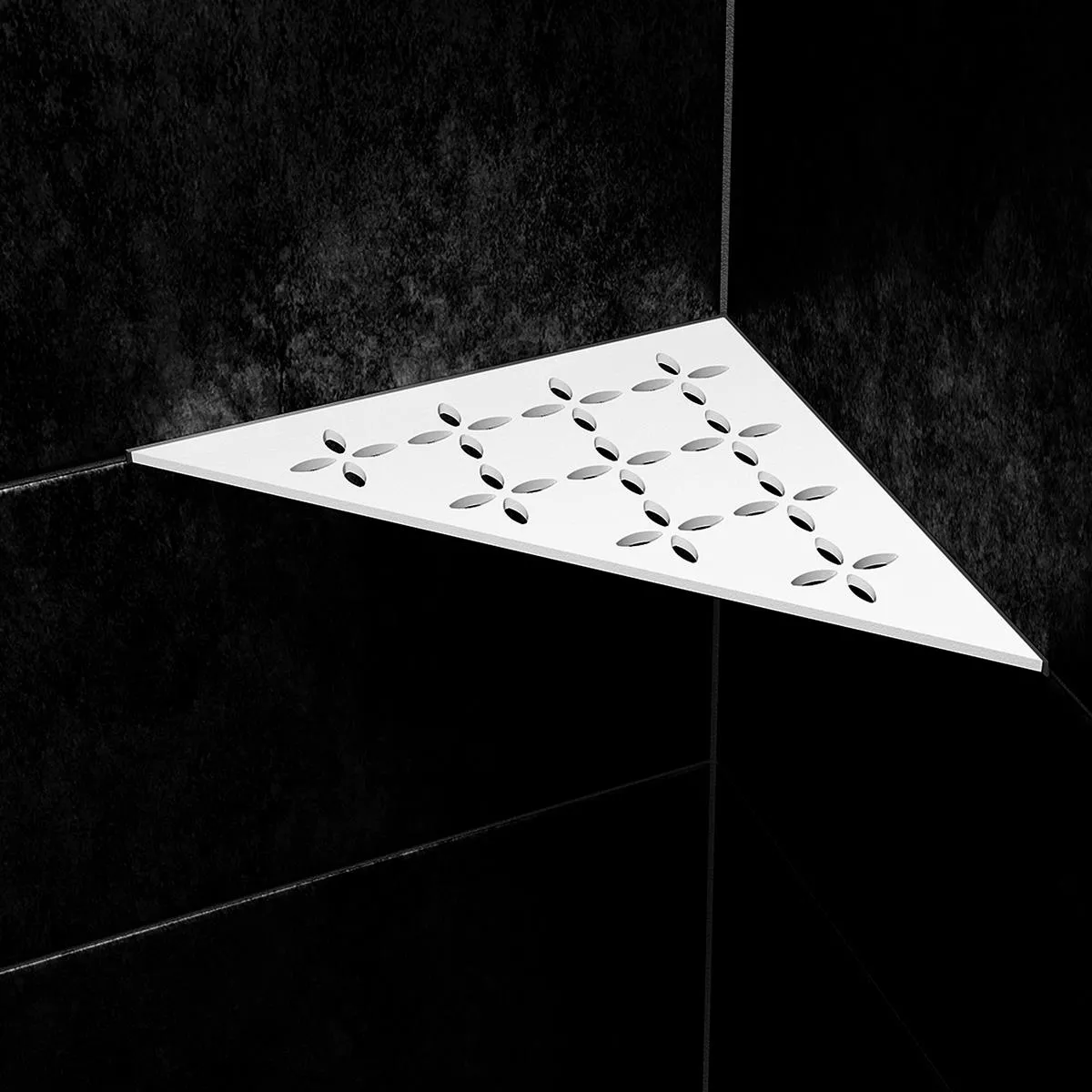 Wall shelf shower shelf Schlüter triangle 21x21cm floral white