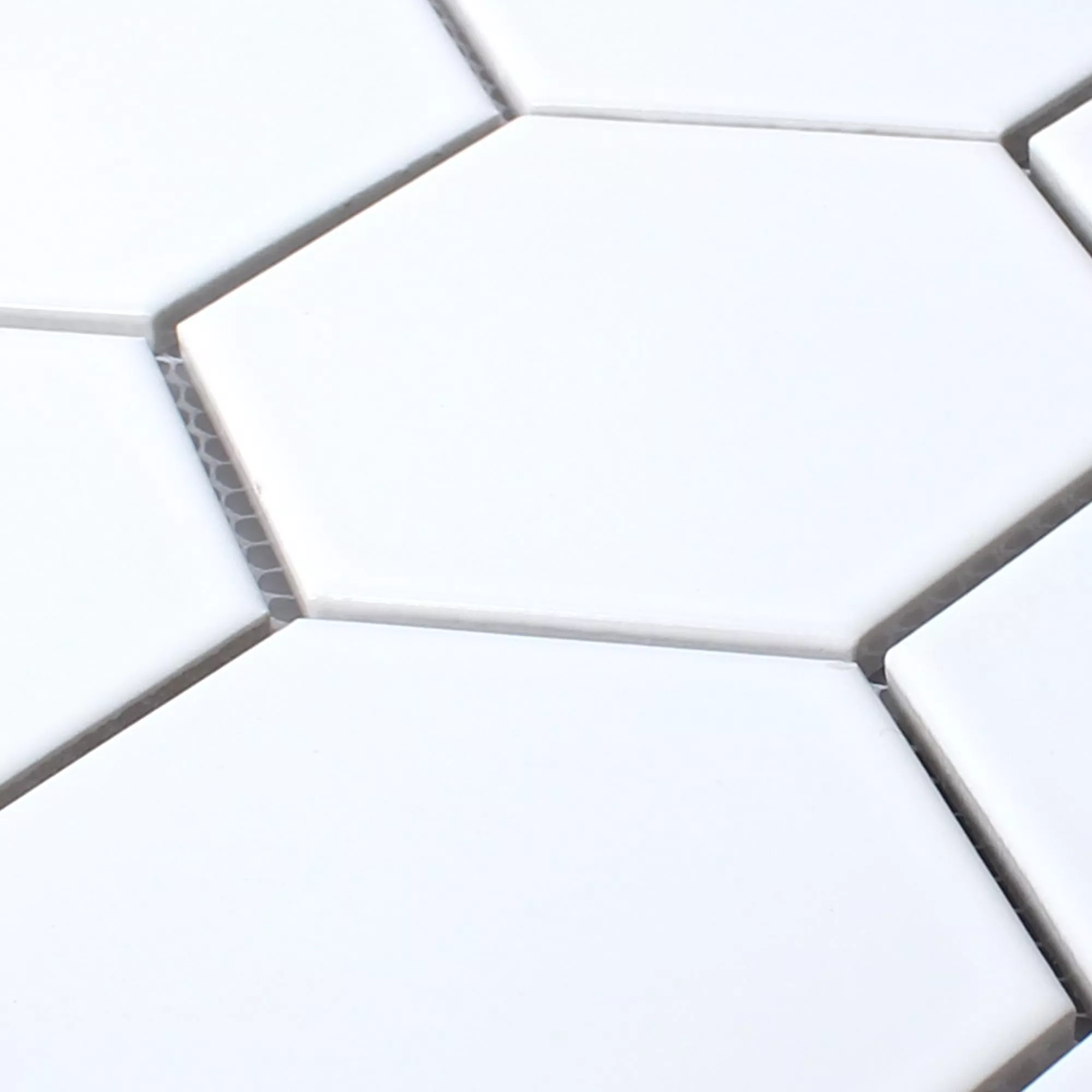 Ceramic Mosaic Tiles Hexagon Salamanca White Glossy H95