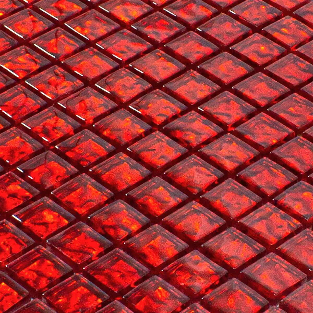 Sample Glass Mosaic Tiles Santa Cruz Structured Red