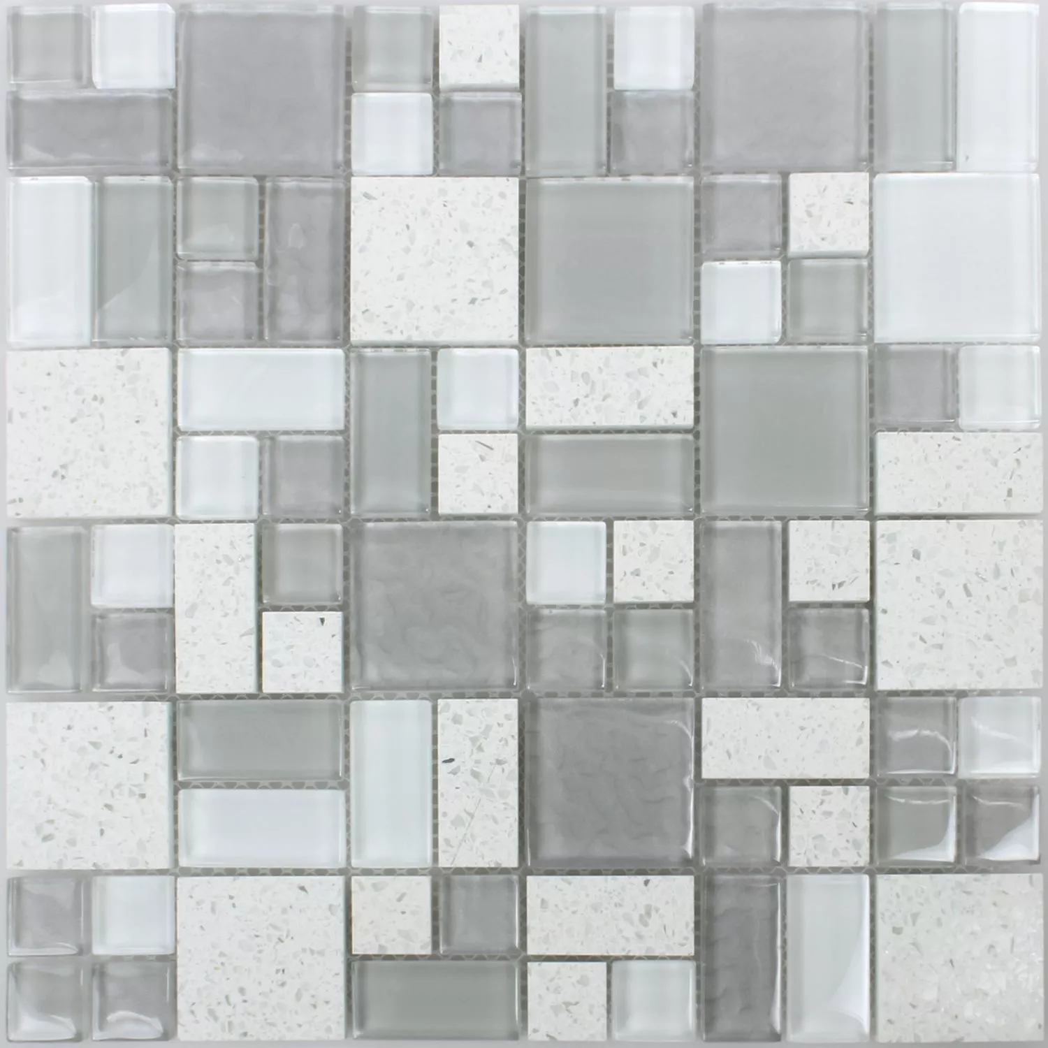 Mosaic Tiles Lauria Glass Resin White