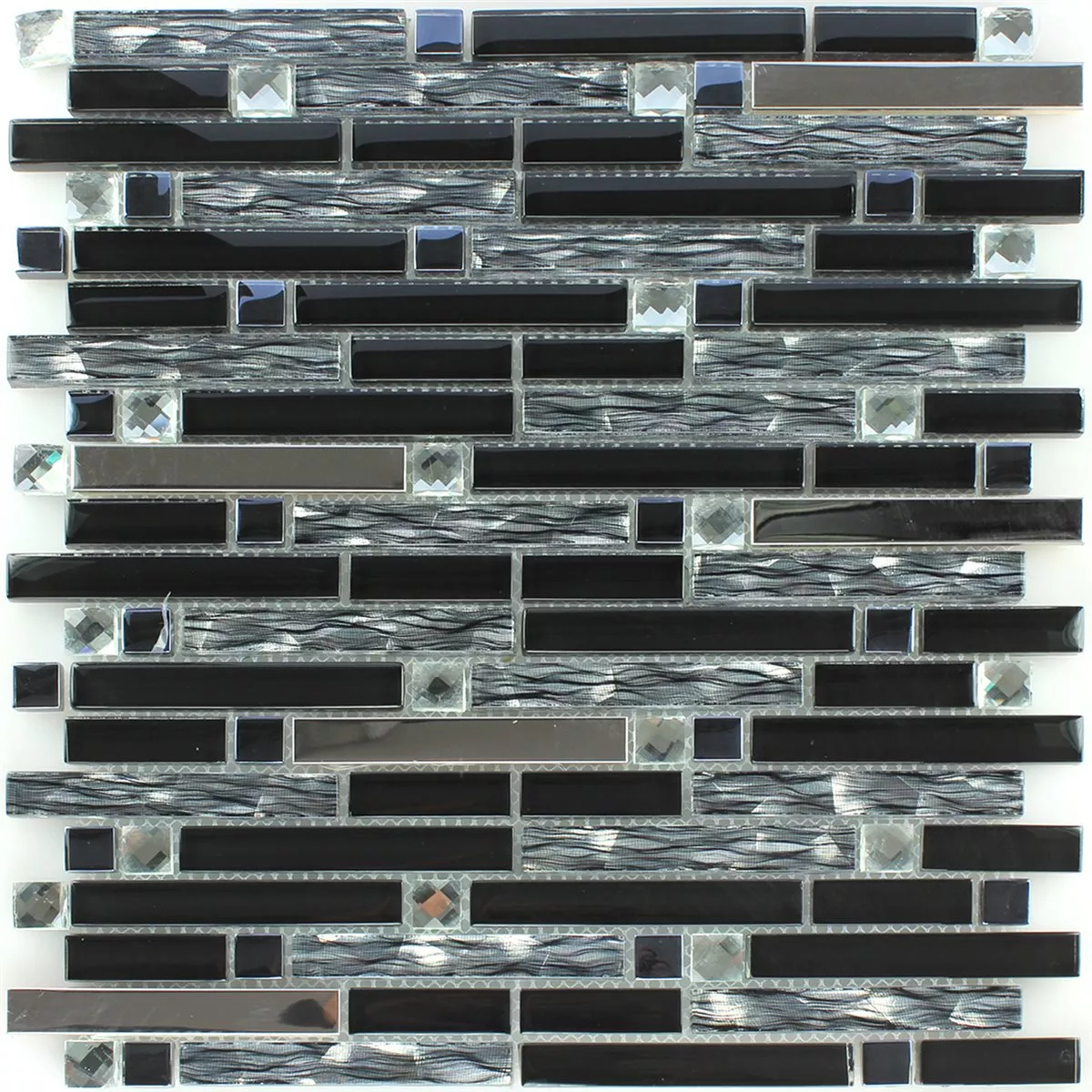 Sample Mosaic Tiles Stainless Steel Metal Black Mix