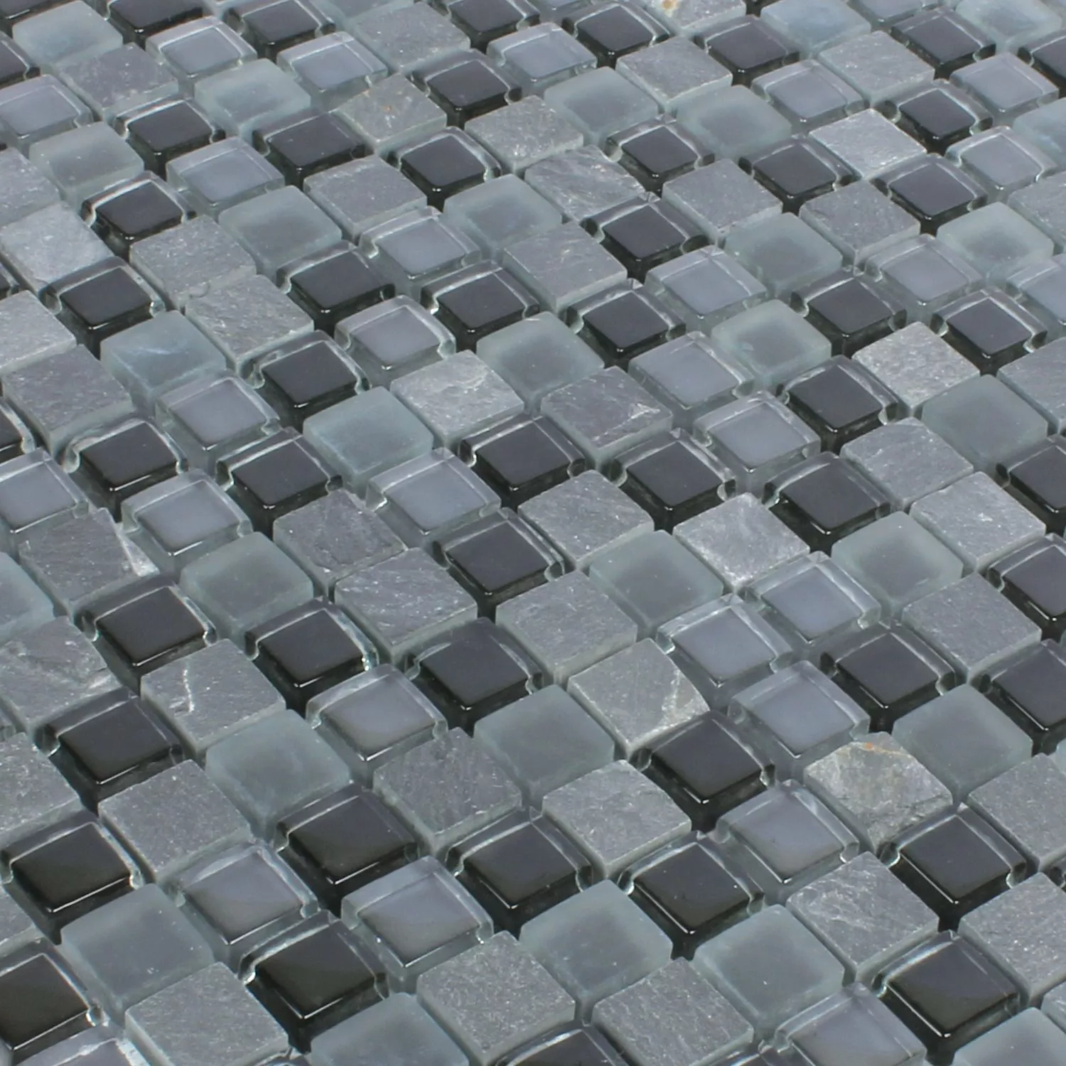 Sample Mosaic Tiles Marble Java Glassmix Apollo Black 
