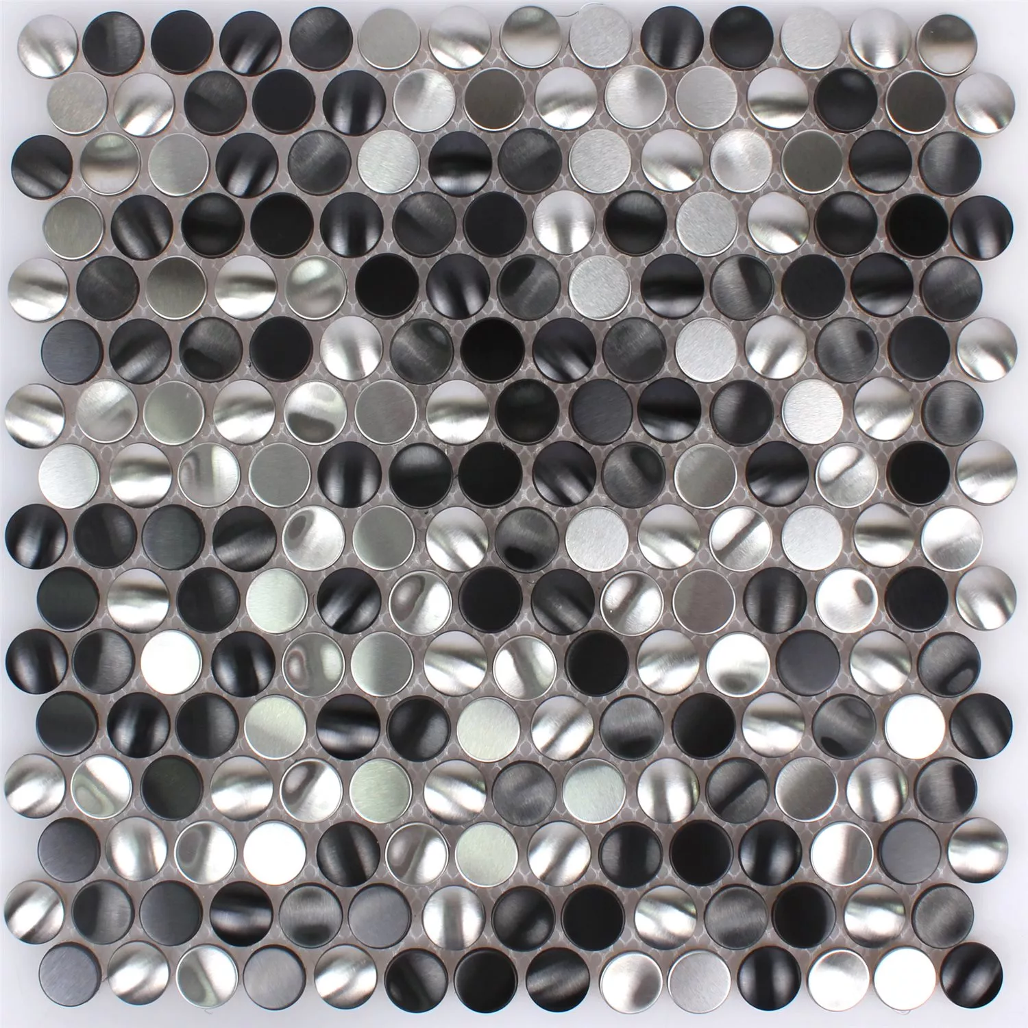 Mosaic Tiles Stainless Steel Celeus Black Silver Waved