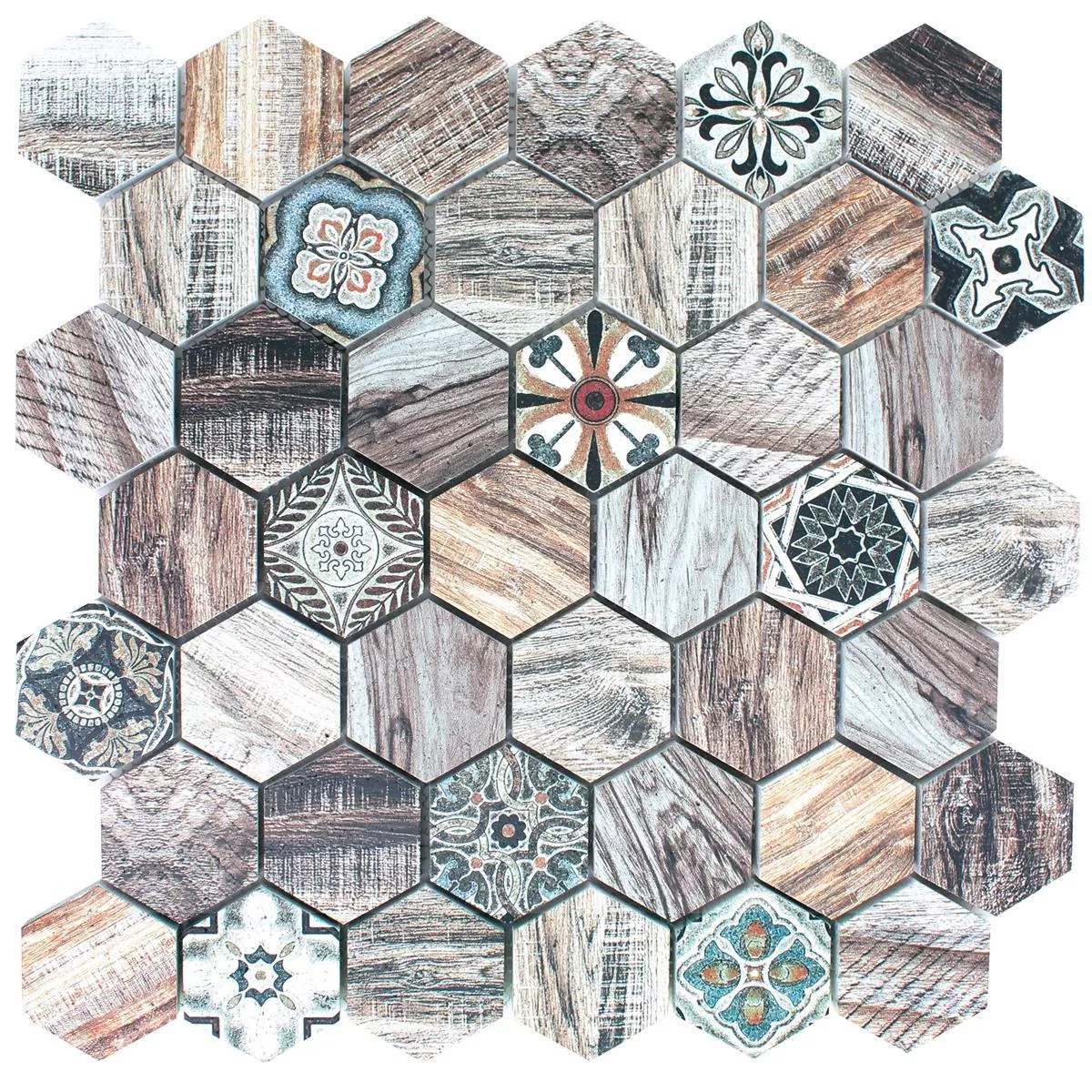 Sample Natural Stone Mosaic Tiles Kapstadt Wood Optic Brown