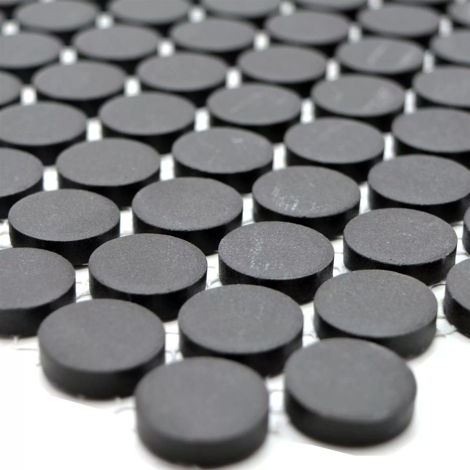 Ceramic Mosaic Tiles Button Radoslov Unglazed Black Ceramic Mosaic Tiles Button Radoslov Unglazed Black