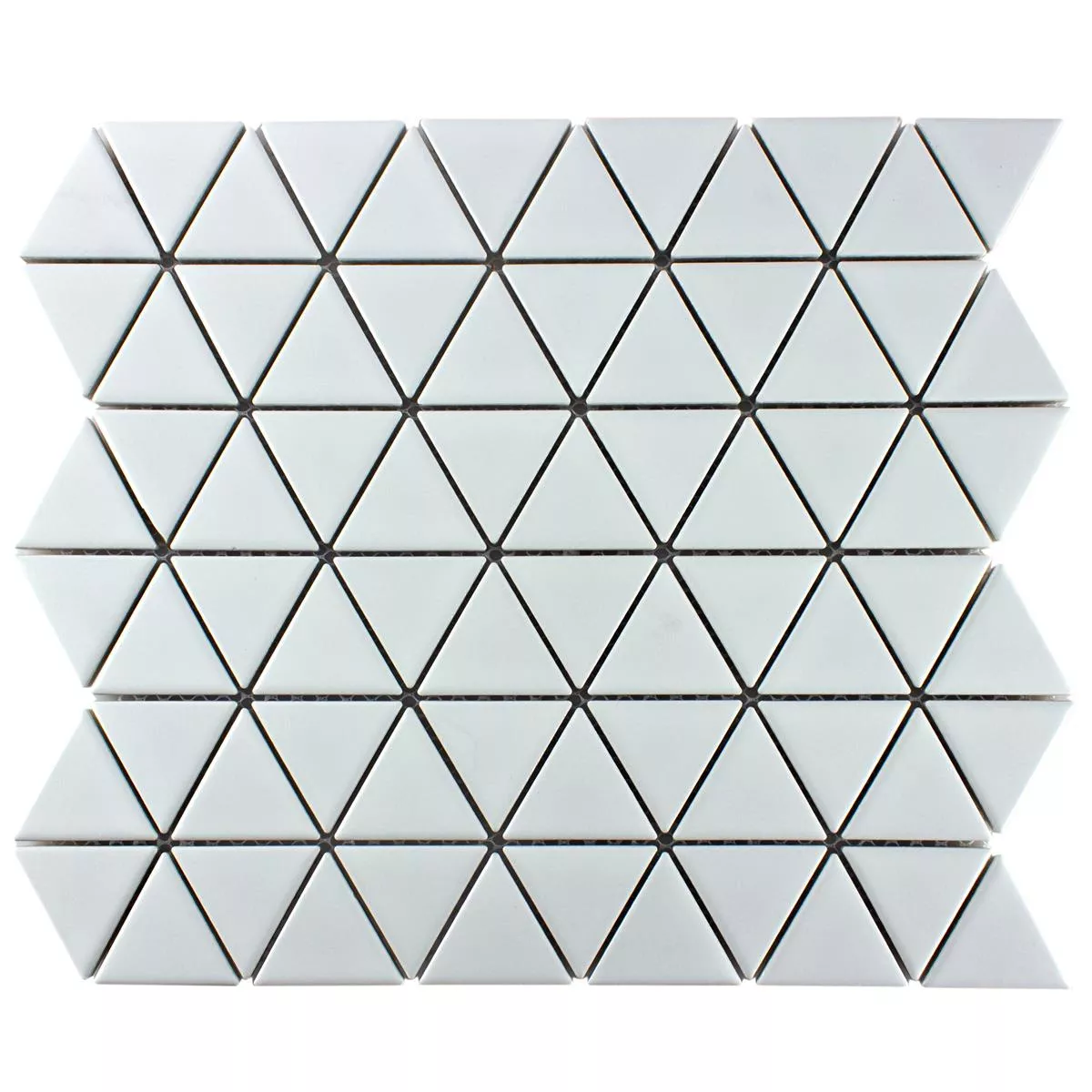 Sample Ceramic Mosaic Tiles Arvada Triangle Blanc Mat