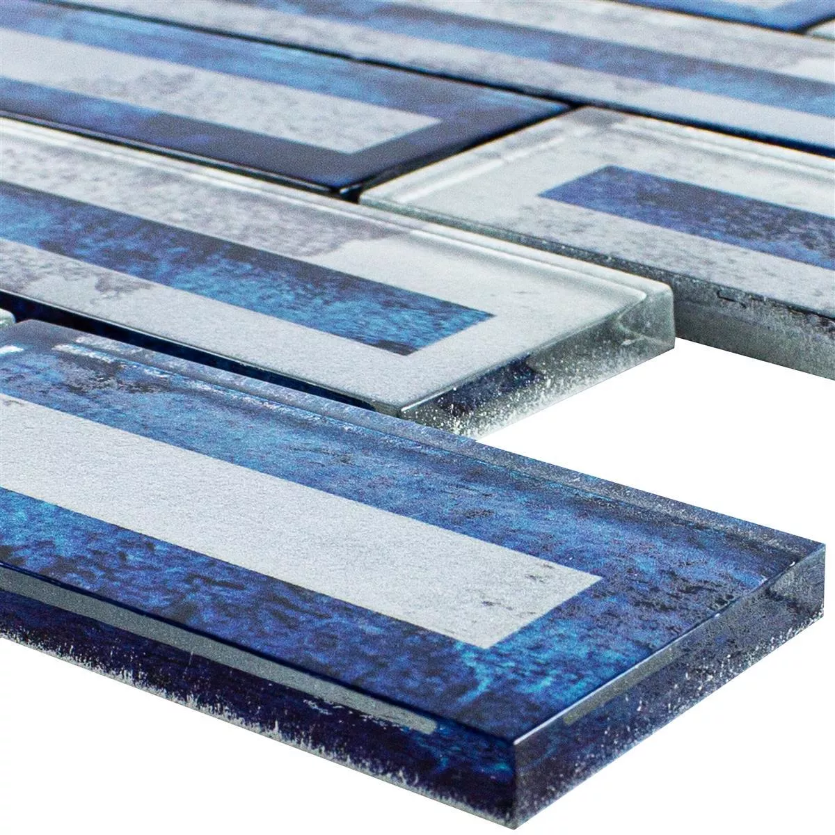Glass Mosaic Tiles Romans 2D Effect Blue Glass Mosaic Tiles Romans 2D Effect Blue