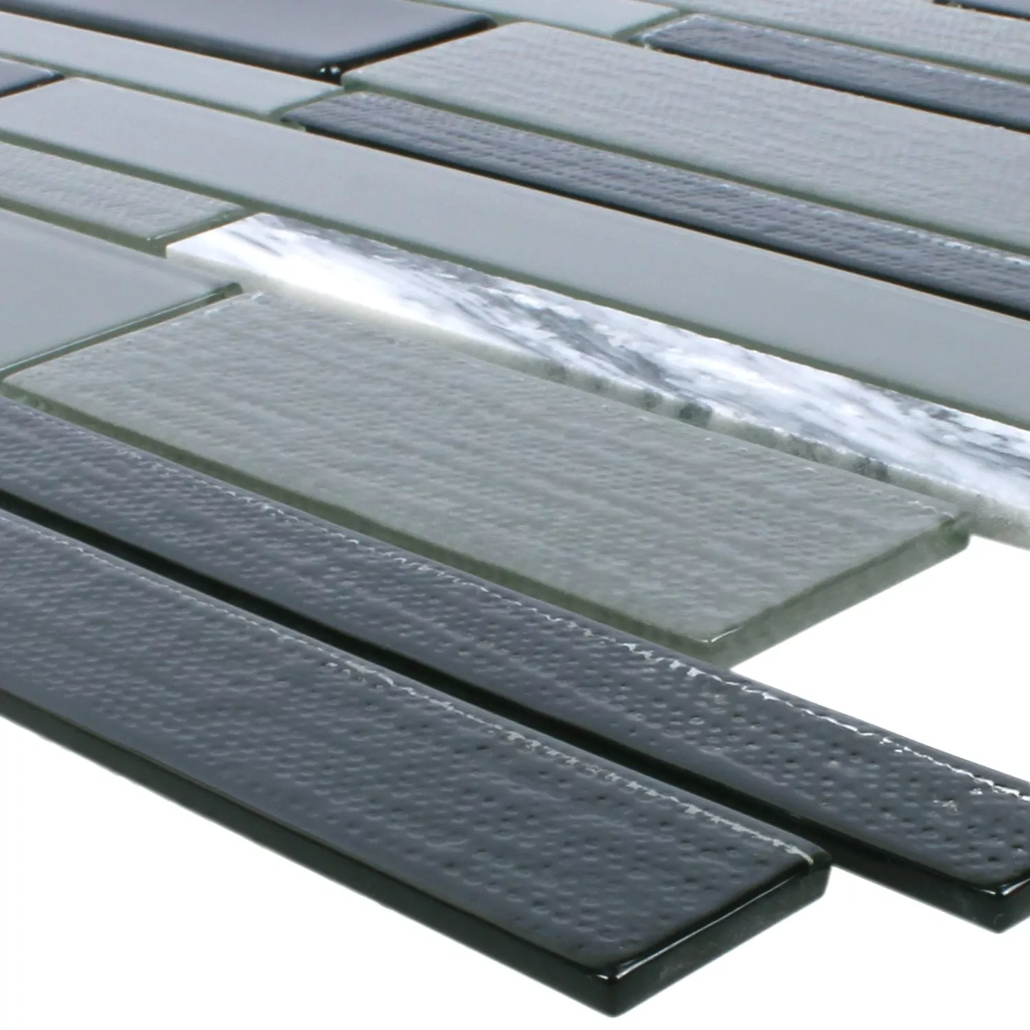 Mosaic Tiles Glass Natural Stone Kalamos Black Grey Mosaic Tiles Glass Natural Stone Kalamos Black Grey