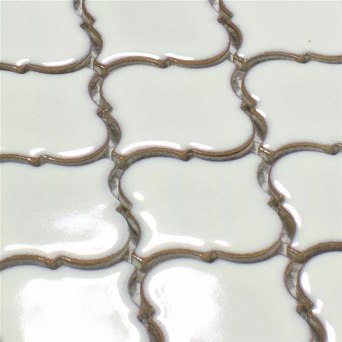 Sample Ceramic Mosaic Tiles Asmara Arabesque Blanc