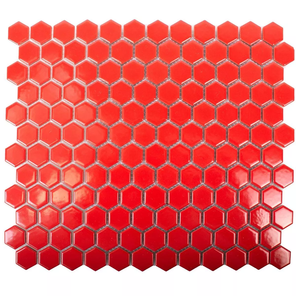 Ceramic Mosaic Tiles Zenon Red Glossy