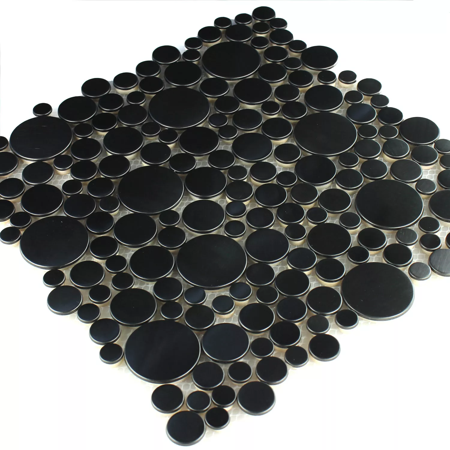 Sample Design Stainless Steel Pebble Mosaic Metal Black