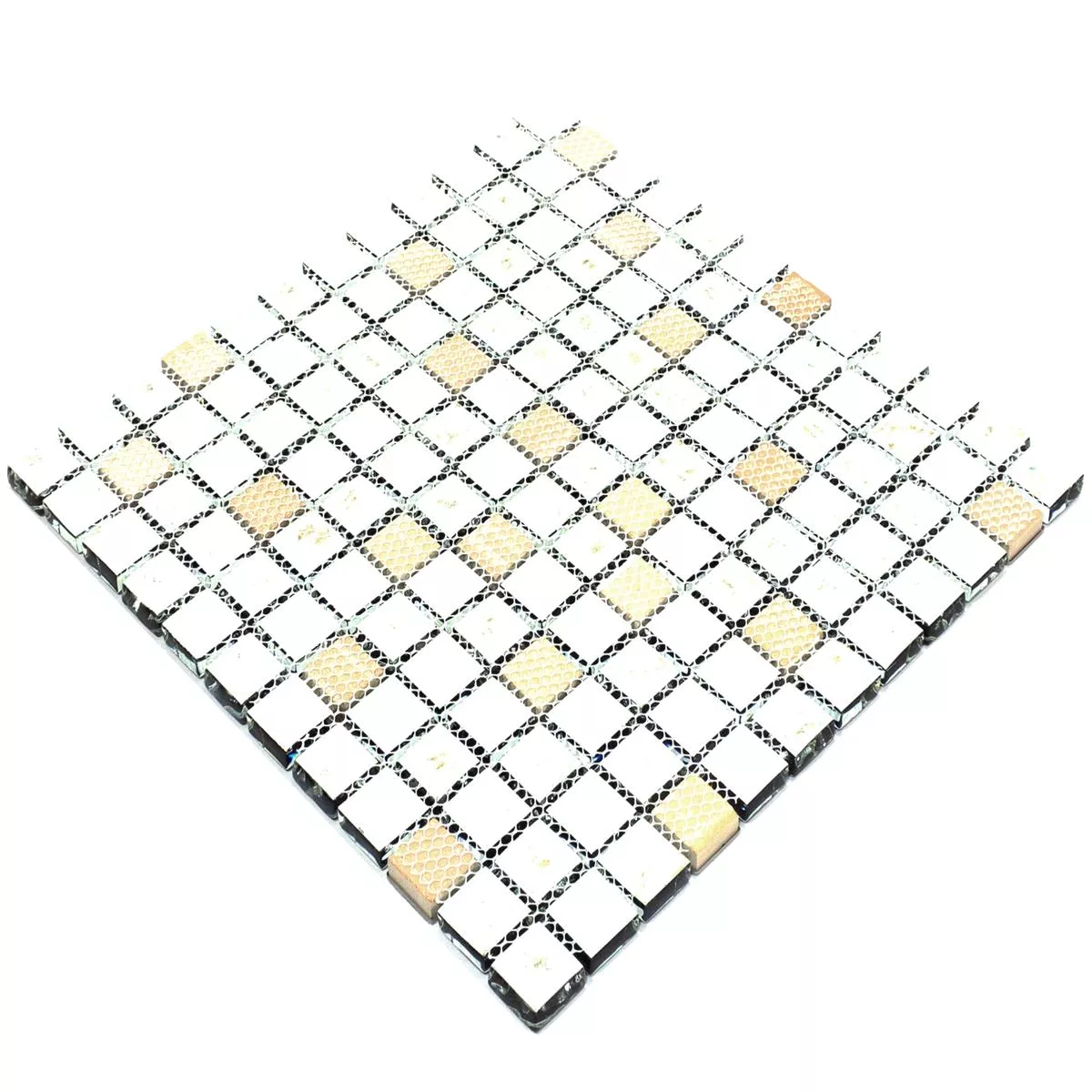 Sample Mosaic Tiles Glass Stainless Steel Blackriver Black Silver Mix