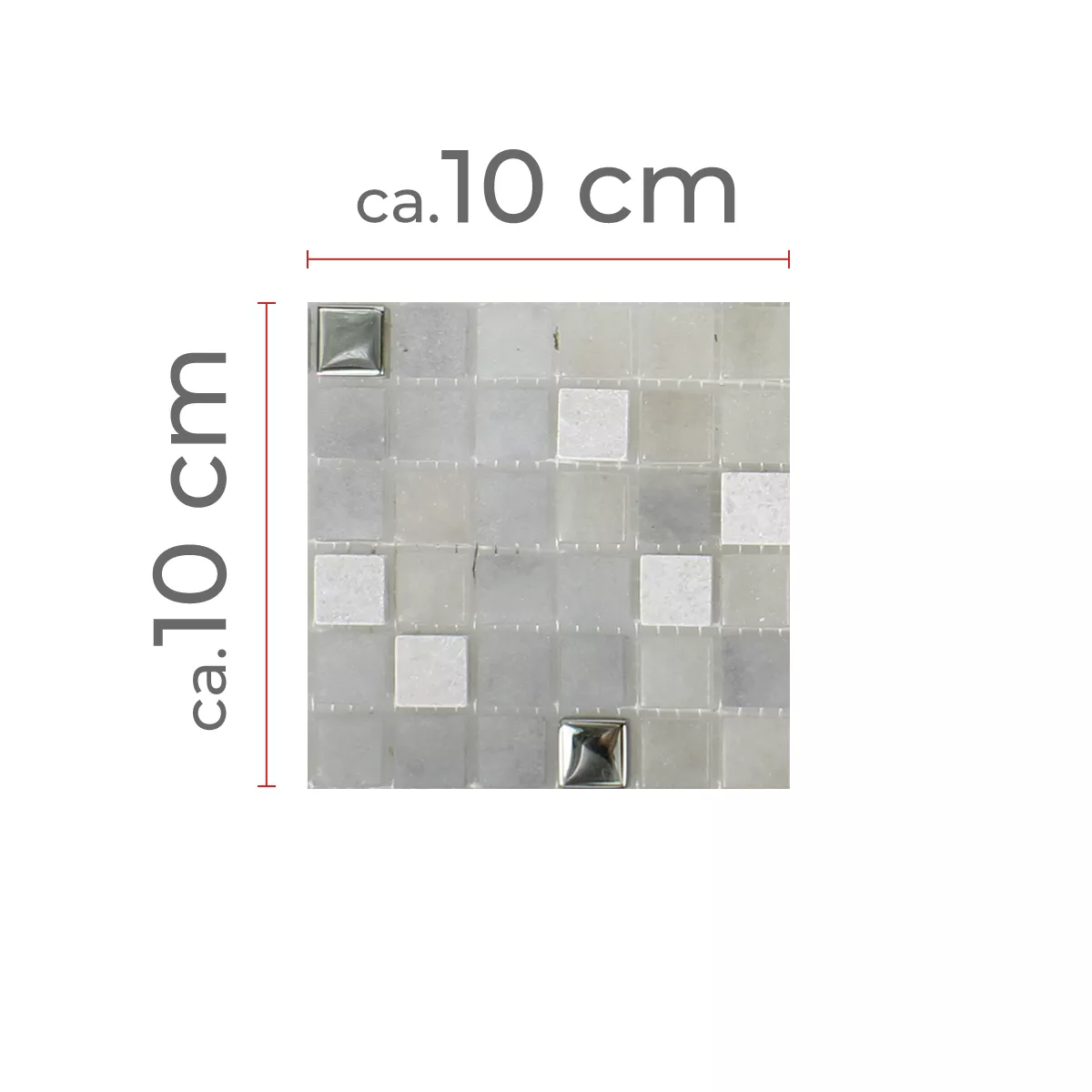 Sample Mosaic Tiles Glass Natural Stone Mix Freyland Grey