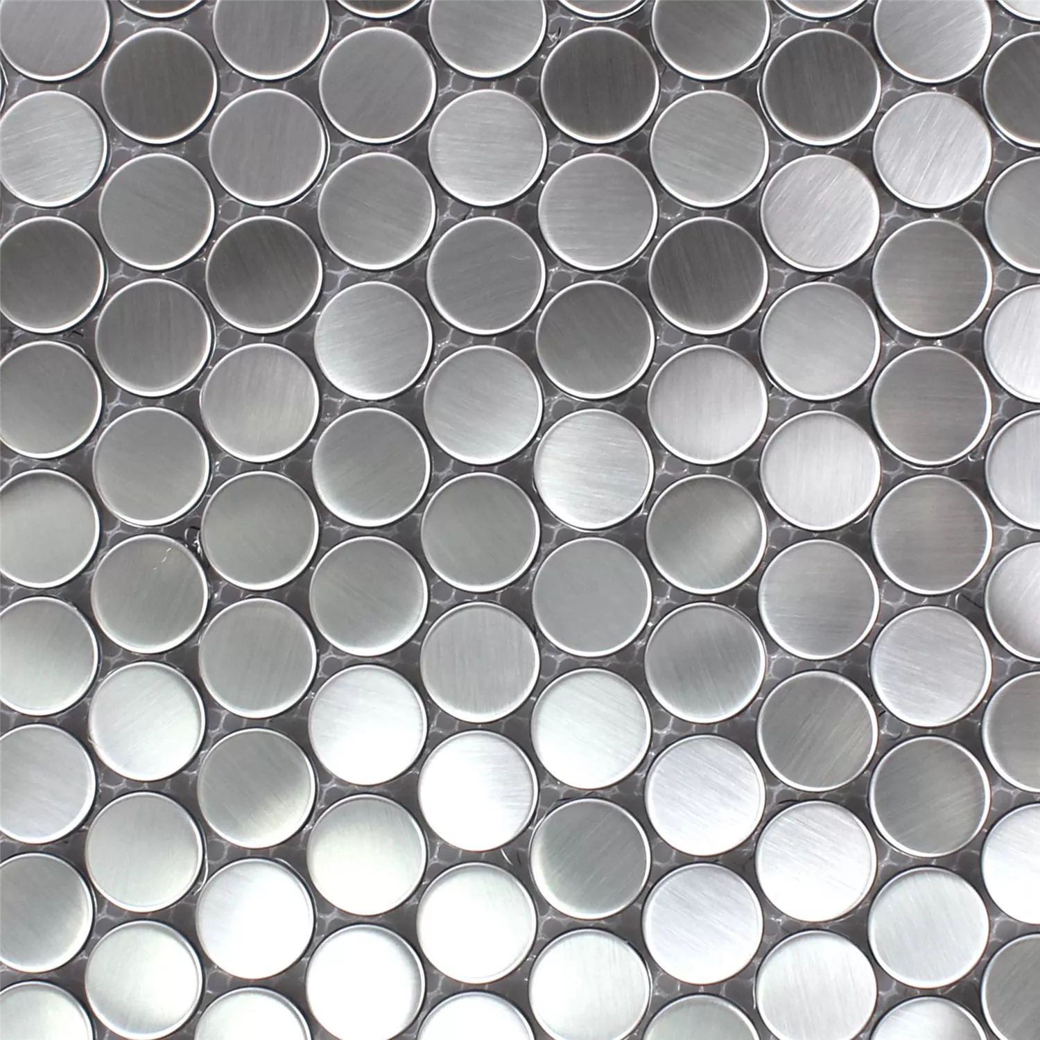 Sample Mosaic Tiles Stainless Steel Celeus Silver Round
