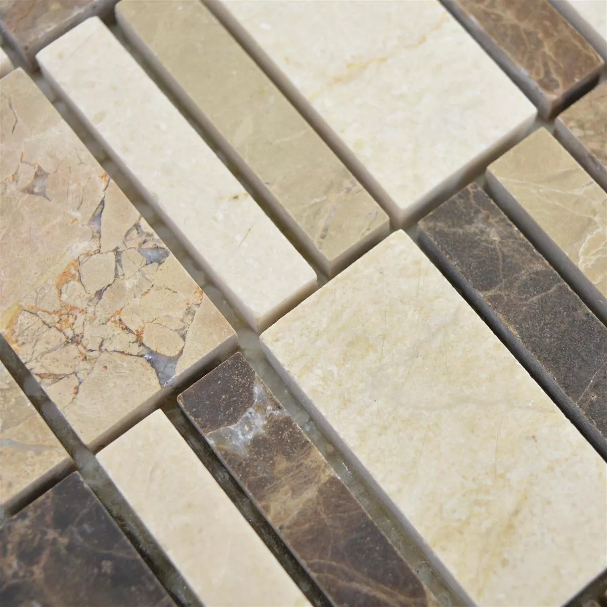 Sample Marble Mosaic Tiles Sunbury Natural Stone Brown Beige