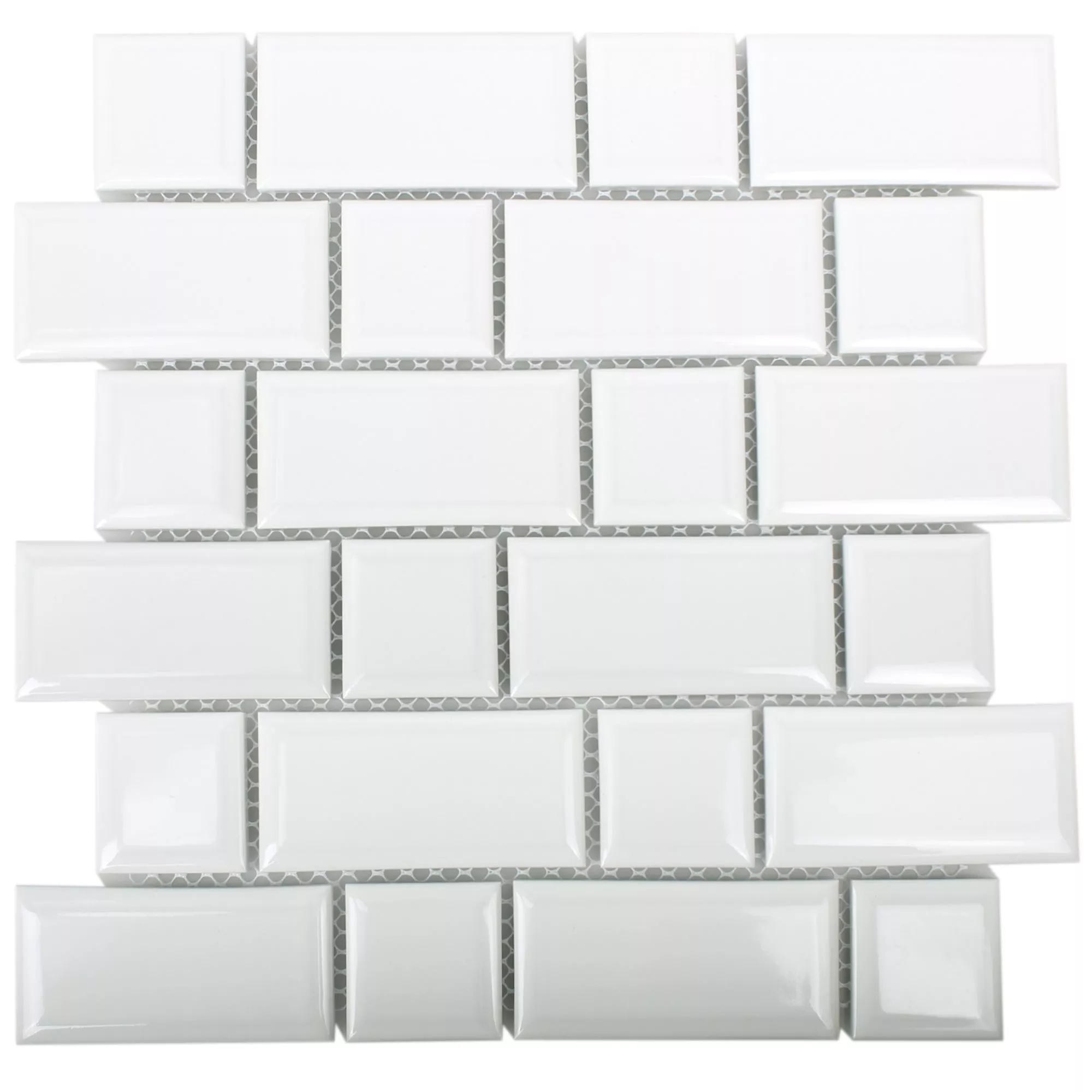 Sample Ceramic Mosaic Tiles Bengal Metro Facet White