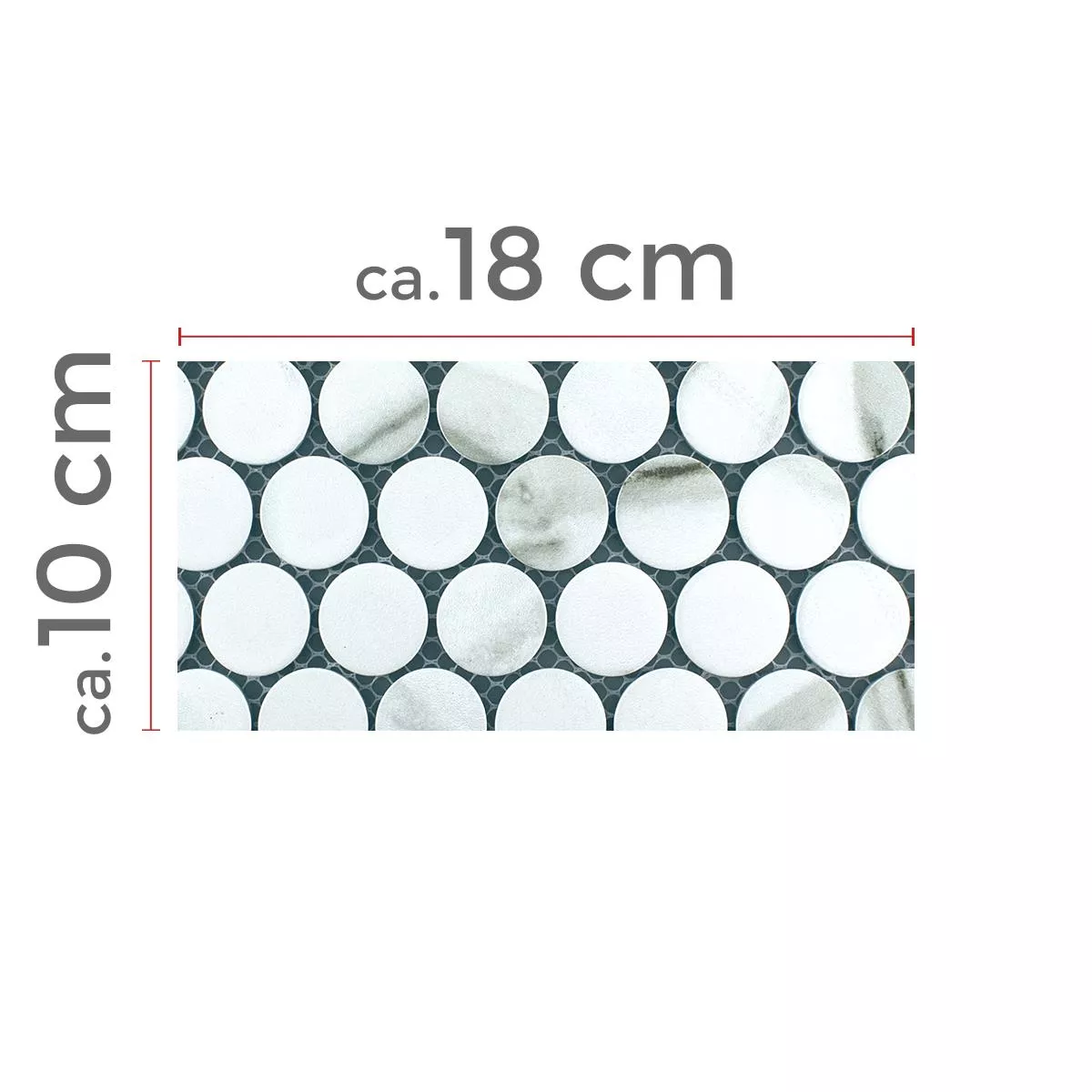 Sample Ceramic Button Round Mosaic Tiles Hunter Carrara