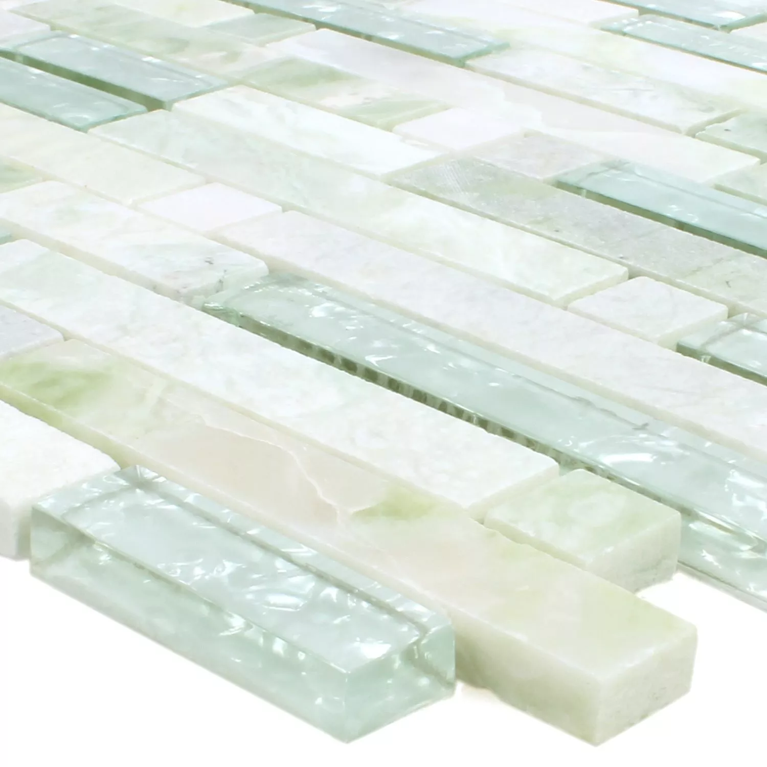 Mosaic Tiles Onyx Larinera Green Gold Pattern