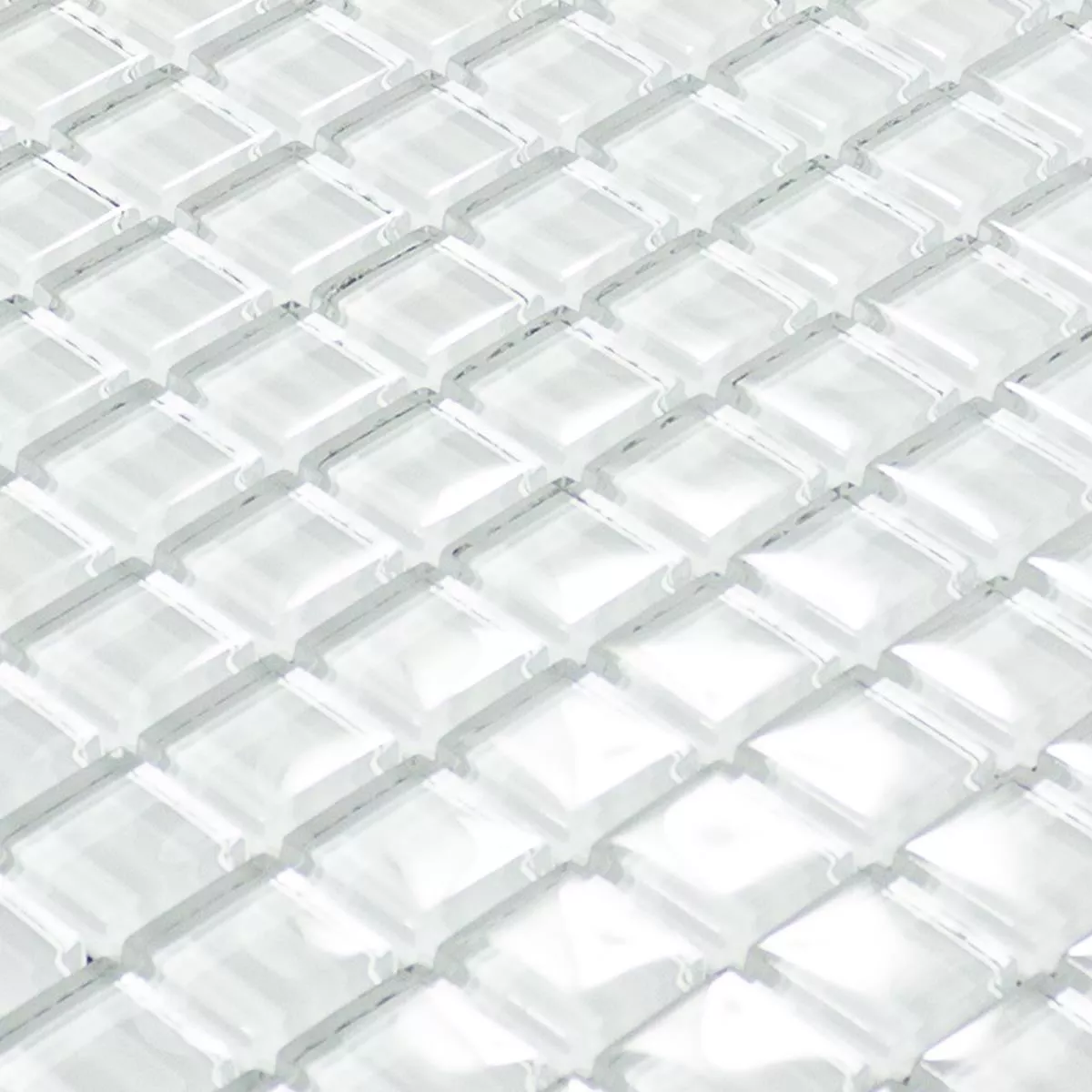 Glass Mosaic Tiles Snow Crystal Blanc