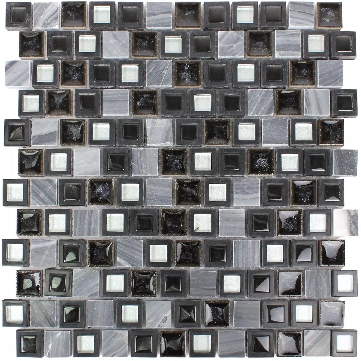 Sample Mosaic Tiles Mosel Black Grey