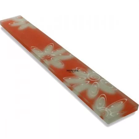 Glass Tiles Border 4x30x0,8cm Flower Orange Glass Tiles Border 4x30x0,8cm Flower Orange