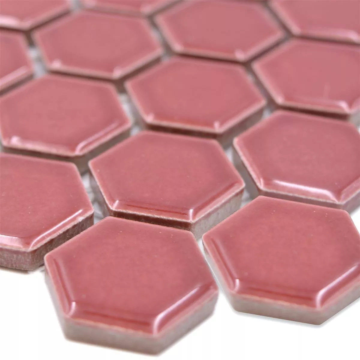 Ceramic Mosaic Salomon Hexagon Bordeaux Red H23