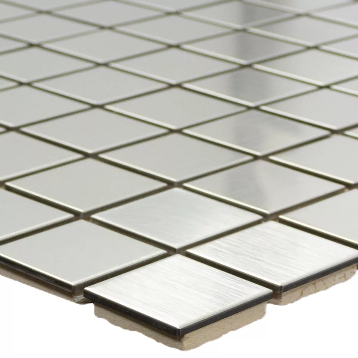 Mosaic Tiles Stainless Steel Brushed Silvernova Square 23 Mosaic Tiles Stainless Steel Brushed Silvernova Square 23