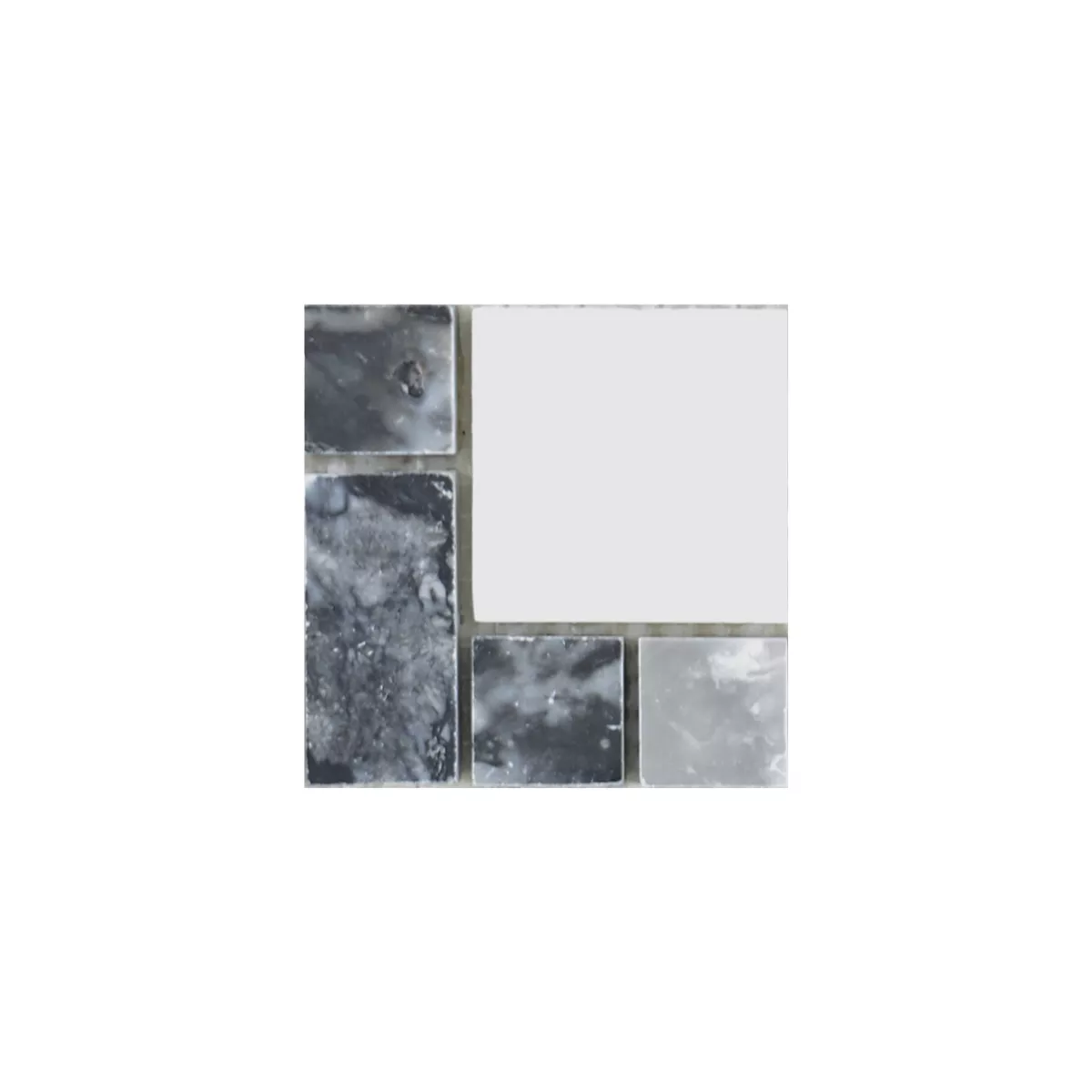 Sample Marble Natural Stone Mosaic Tiles Cordoba Black Grey White