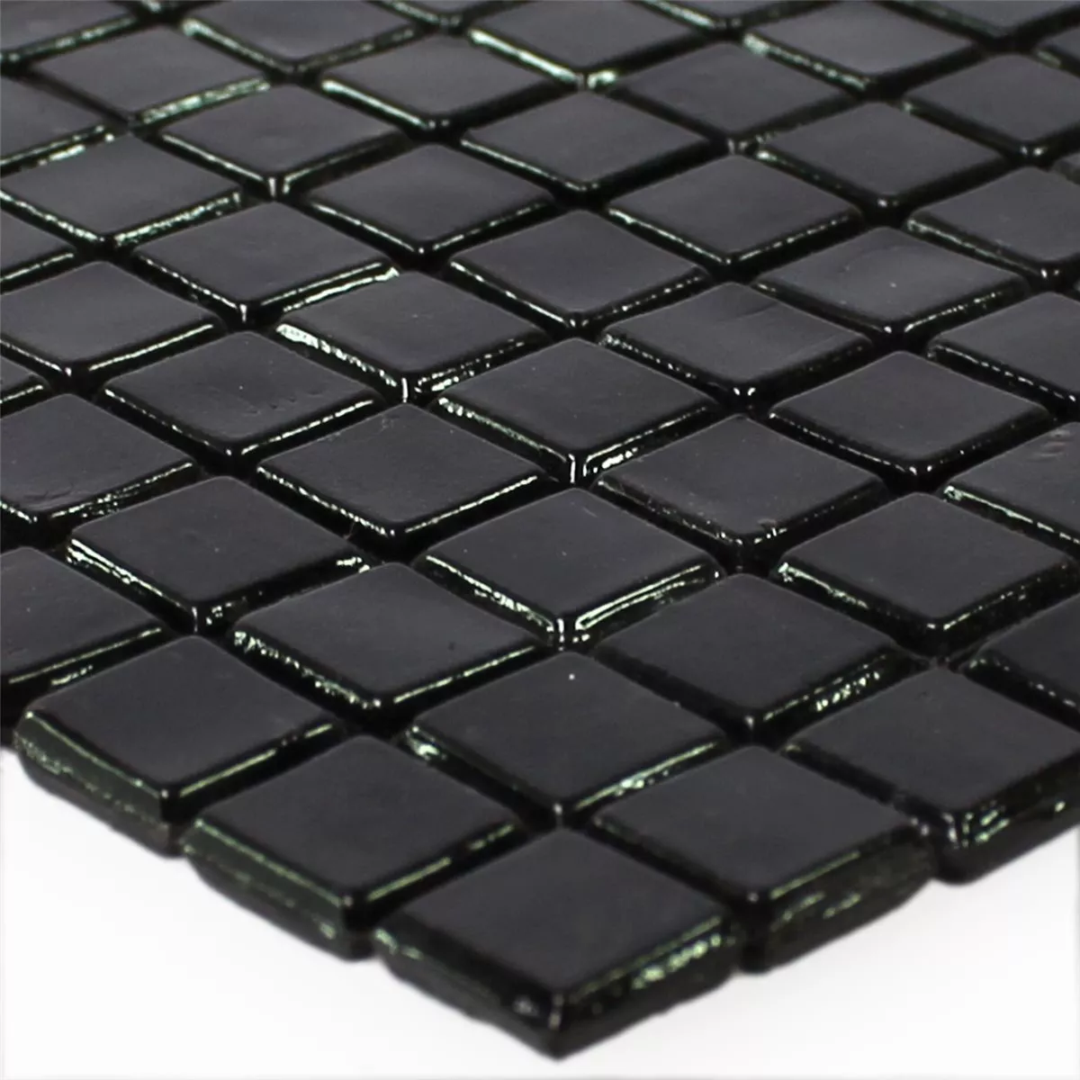 Mosaic Tiles Glass Mini Black Glossy