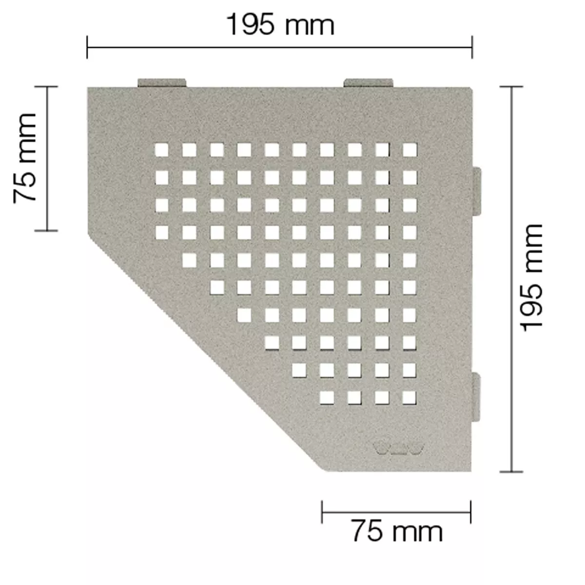 Wall shelf shower shelf Schlüter 5eck 19,5x19,5cm Square Grey