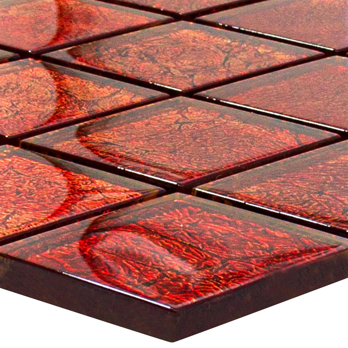 Sample Glass Mosaic Tiles Seraphina Red Square 47